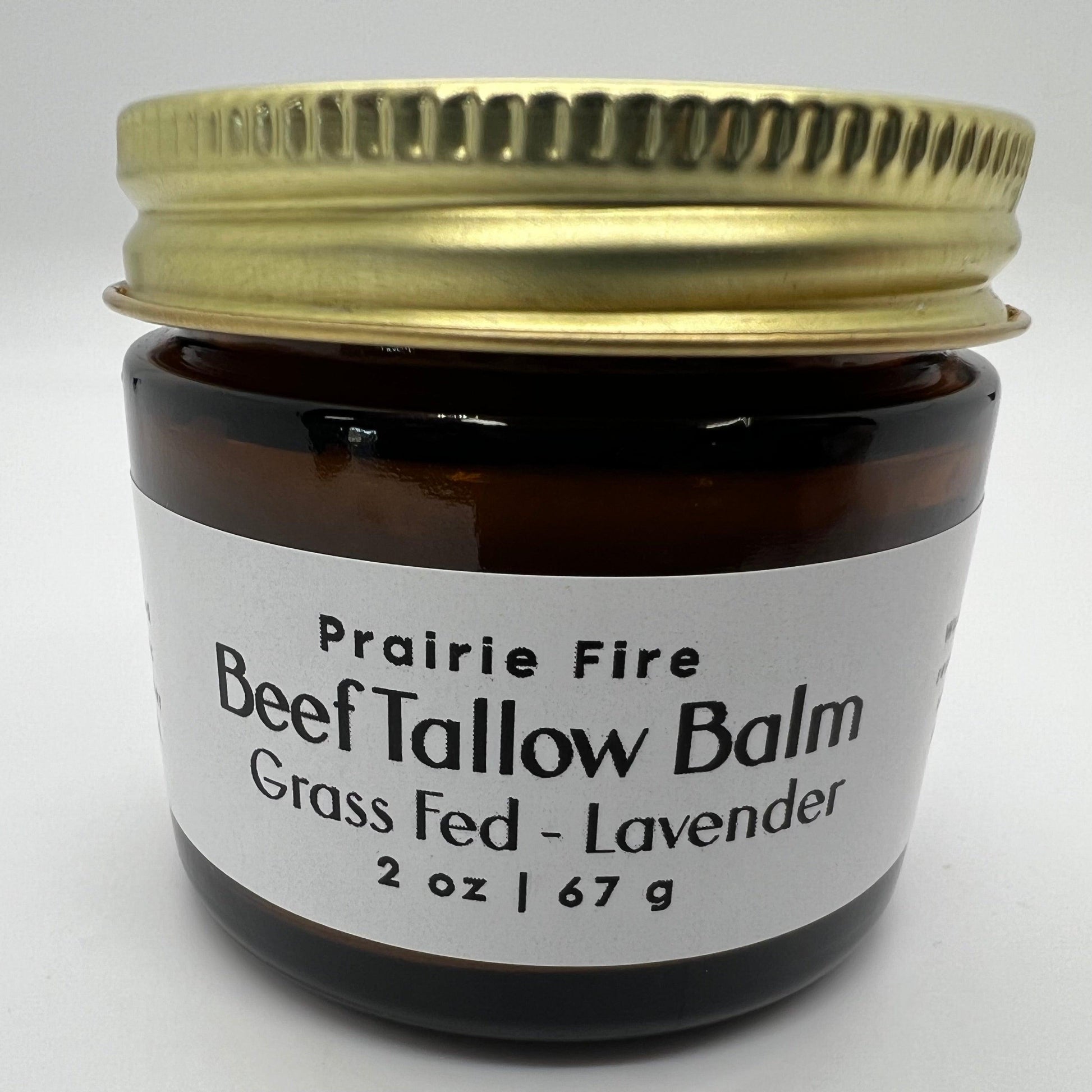 Beef Tallow Balm - 2 oz - Organic Grass Fed and Finished Tallow- Moisturizing Skin Care - Prairie Fire Tallow, Candles, and Lavender