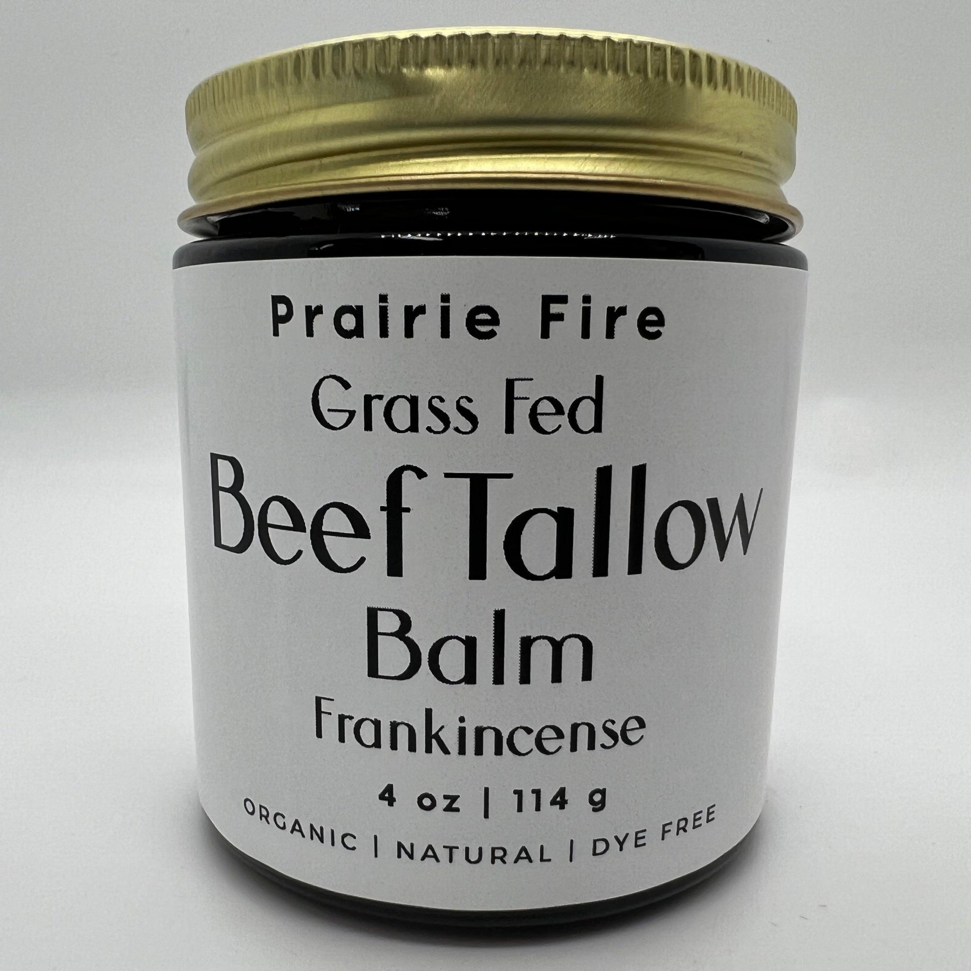 Beef Tallow Balm - 4 oz - Organic Grass Fed and Finished Tallow - Moisturizing Skin Care - Prairie Fire Tallow, Candles, and Lavender