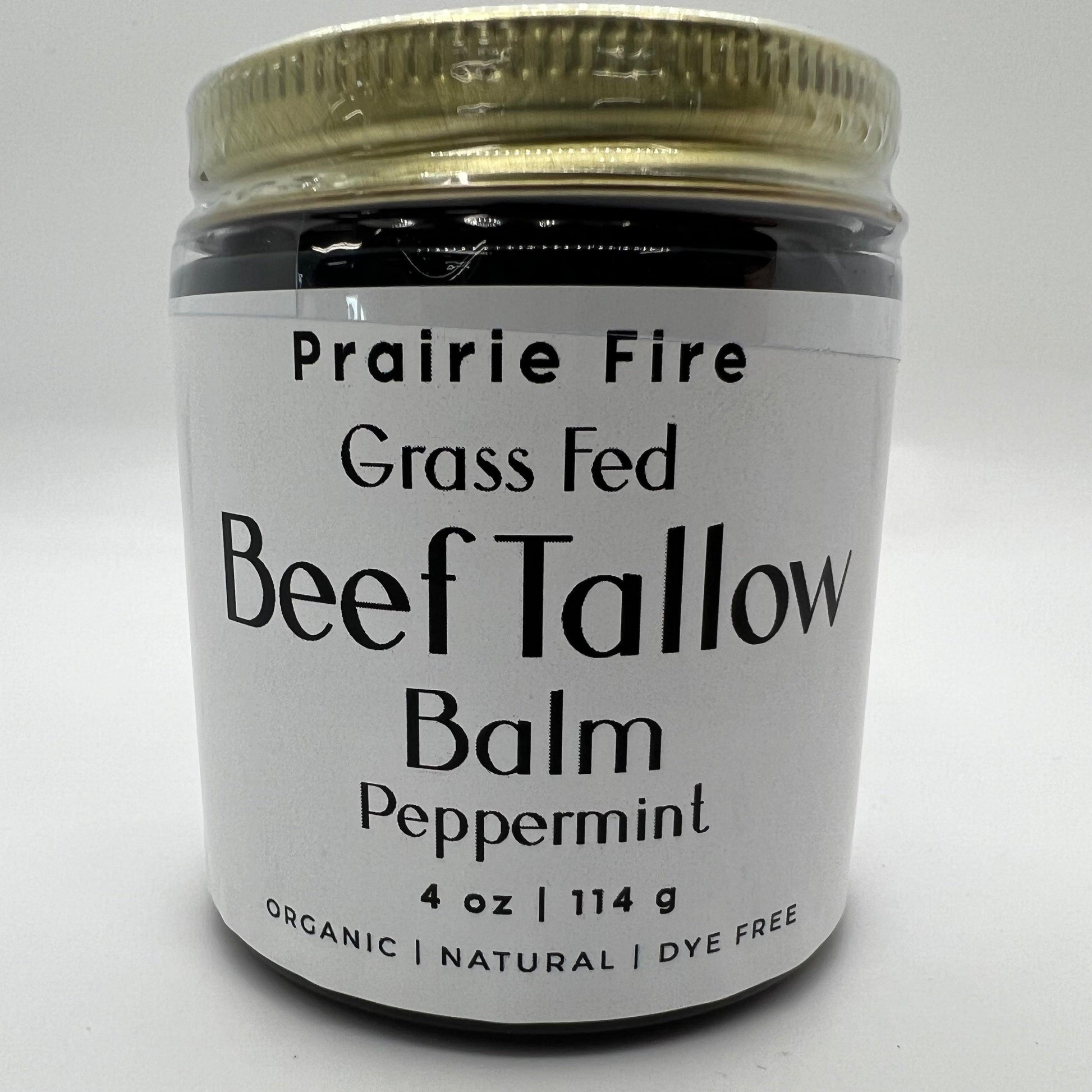 Beef Tallow Balm - 4 oz - Organic Grass Fed and Finished Tallow - Moisturizing Skin Care - Prairie Fire Tallow, Candles, and Lavender