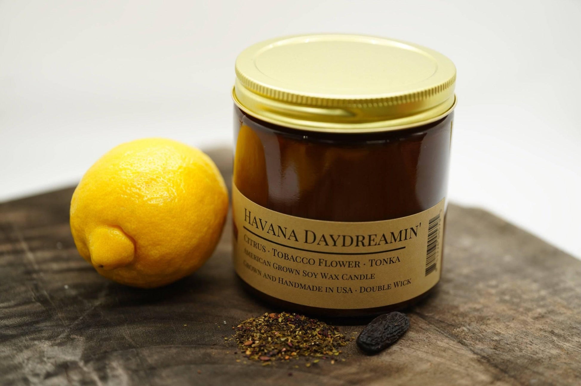 Havana Daydreamin' Soy Wax Candle | 16 oz Double Wick Amber Apothecary Jar - Prairie Fire Candles