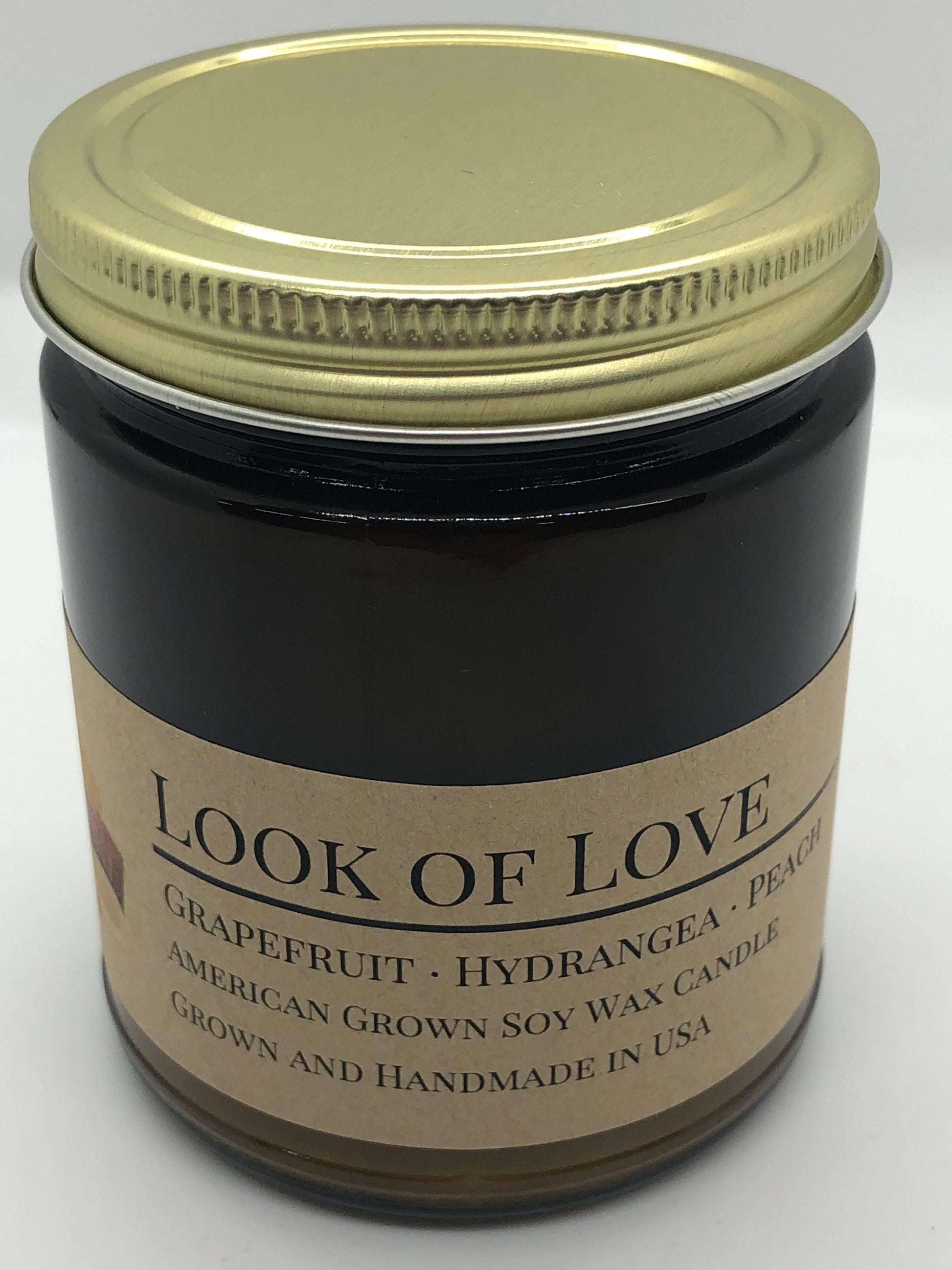 Look of Love Soy Wax Candle | 9 oz Amber Apothecary Jar - Prairie Fire Candles
