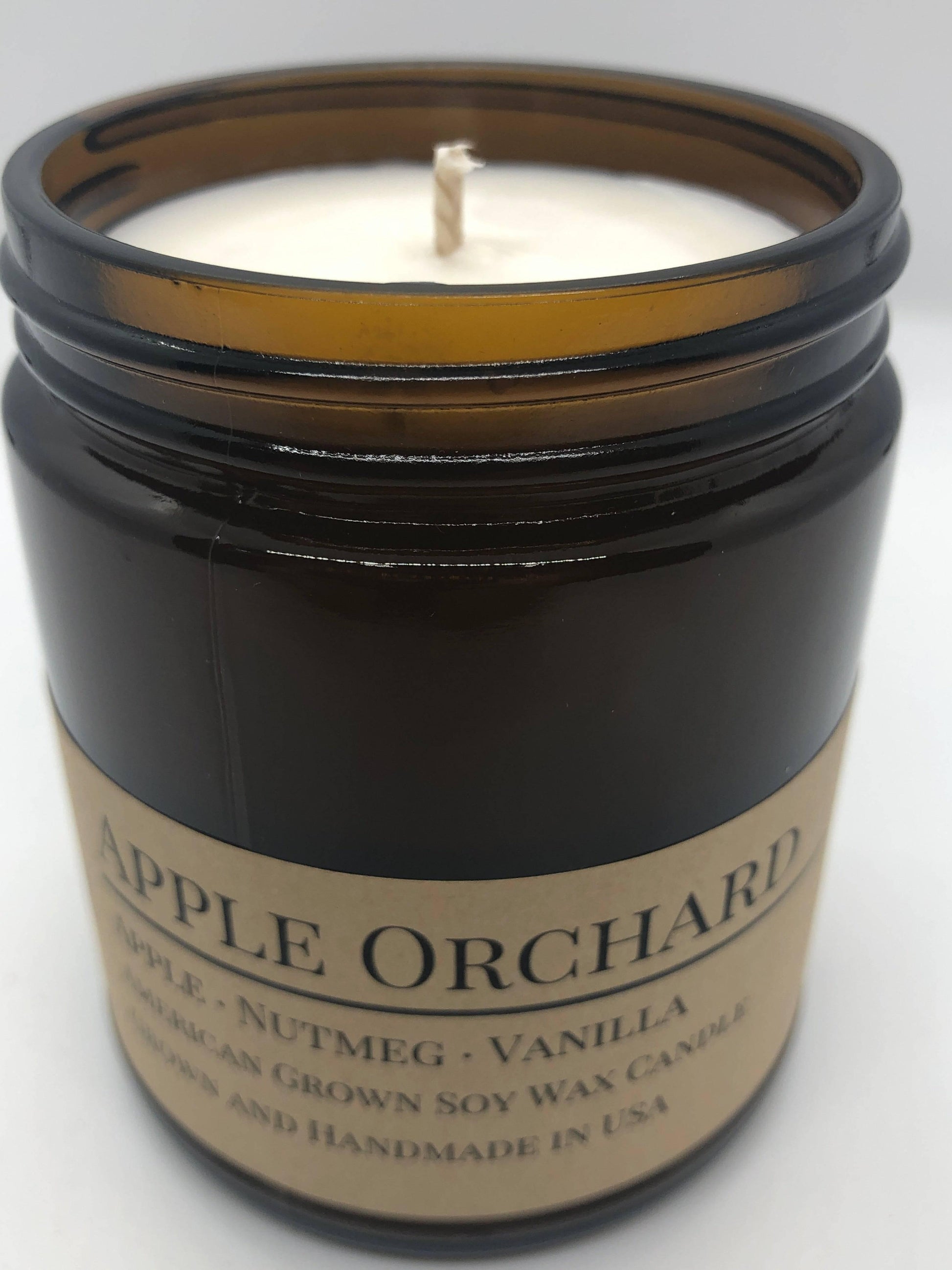 Apple Orchard Soy Wax Candle | 9 oz Amber Apothecary Jar - Prairie Fire Candles