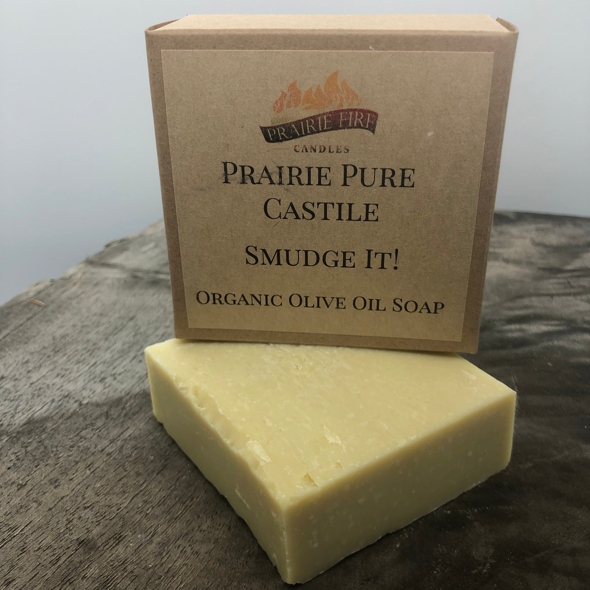 Smudge it! Real Castile Organic Olive Oil Soap for Sensitive Skin - Dye Free - 100% Certified Organic Extra Virgin Olive Oil - Prairie Fire Candles