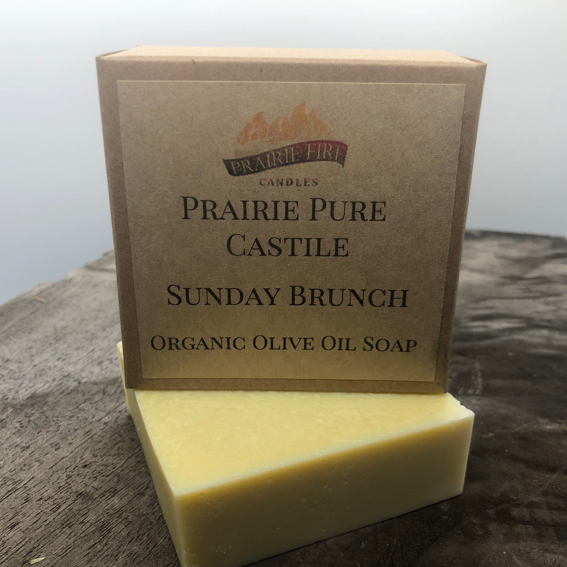 Sunday Brunch Real Castile Organic Olive Oil Soap for Sensitive Skin - Dye Free - 100% Certified Organic Extra Virgin Olive Oil - Prairie Fire Candles
