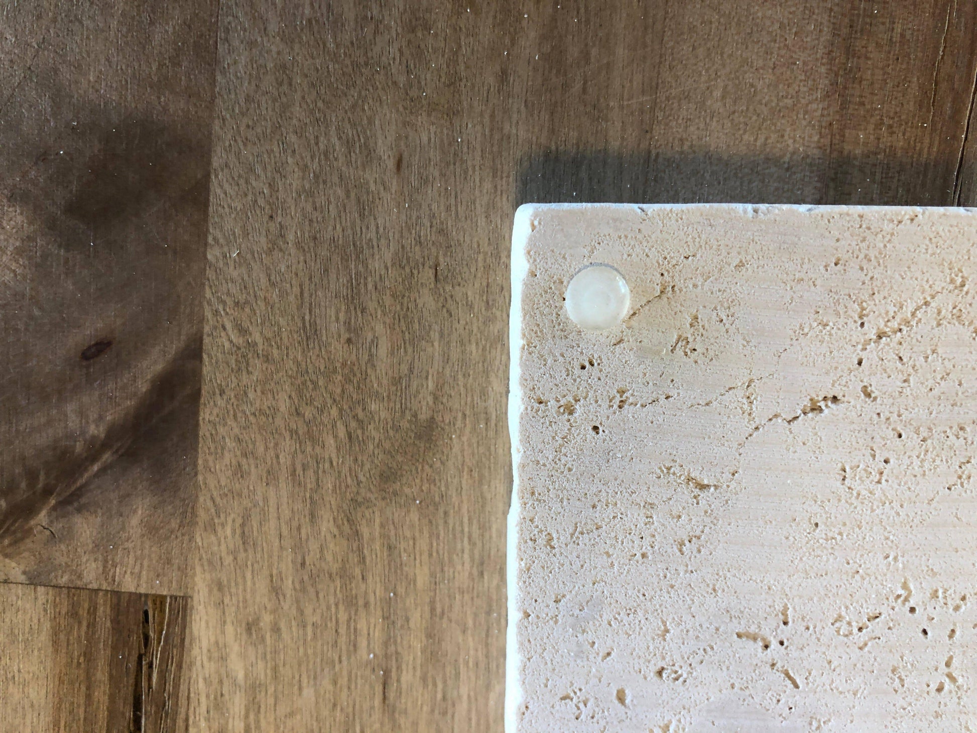 Travertine Marble Candle Coaster - Surface Protector - Prairie Fire Candles