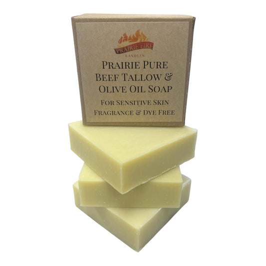 Organic Olive Oil & Grass Fed Beef Tallow Soap 50/50 (3 Pack) – Fragrance Free, Palm Oil Free, Natural Bar Soap