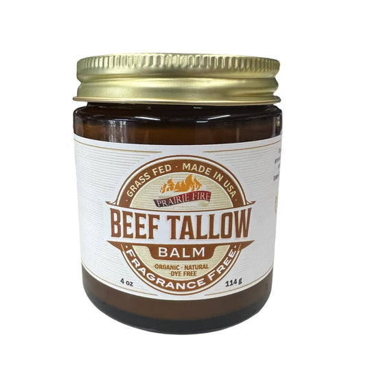 Beef Tallow Balm - 4 oz - Made in USA - Organic Grass Fed and Finished Tallow - Moisturizing Skin Care