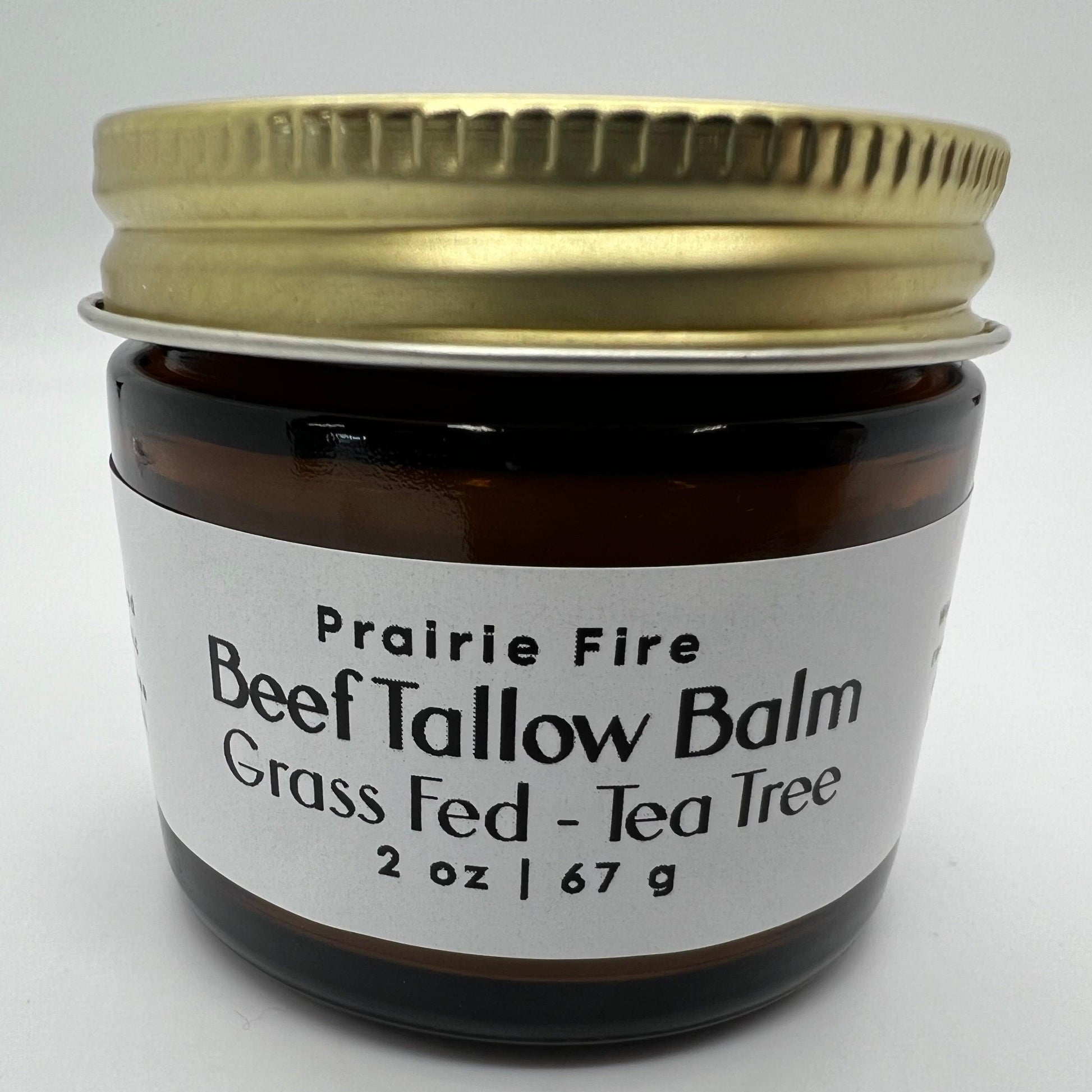 Beef Tallow Balm - 2 oz - Organic Grass Fed and Finished Tallow- Moisturizing Skin Care - Prairie Fire Tallow, Candles, and Lavender