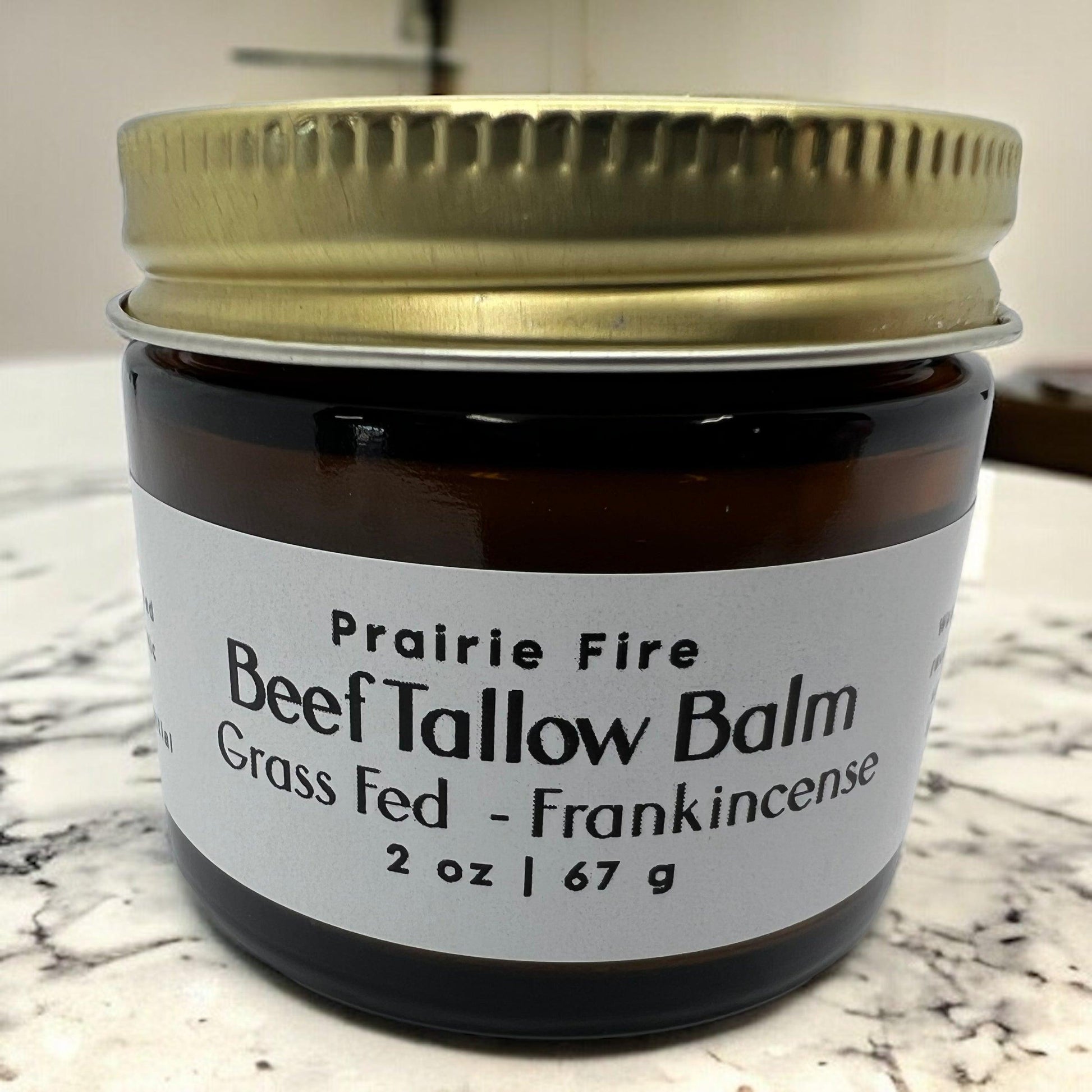 Beef Tallow Balm - 2 oz - Organic Grass Fed and Finished Tallow- Moisturizing Skin Care - Prairie Fire Tallow, Candles, and Lavender