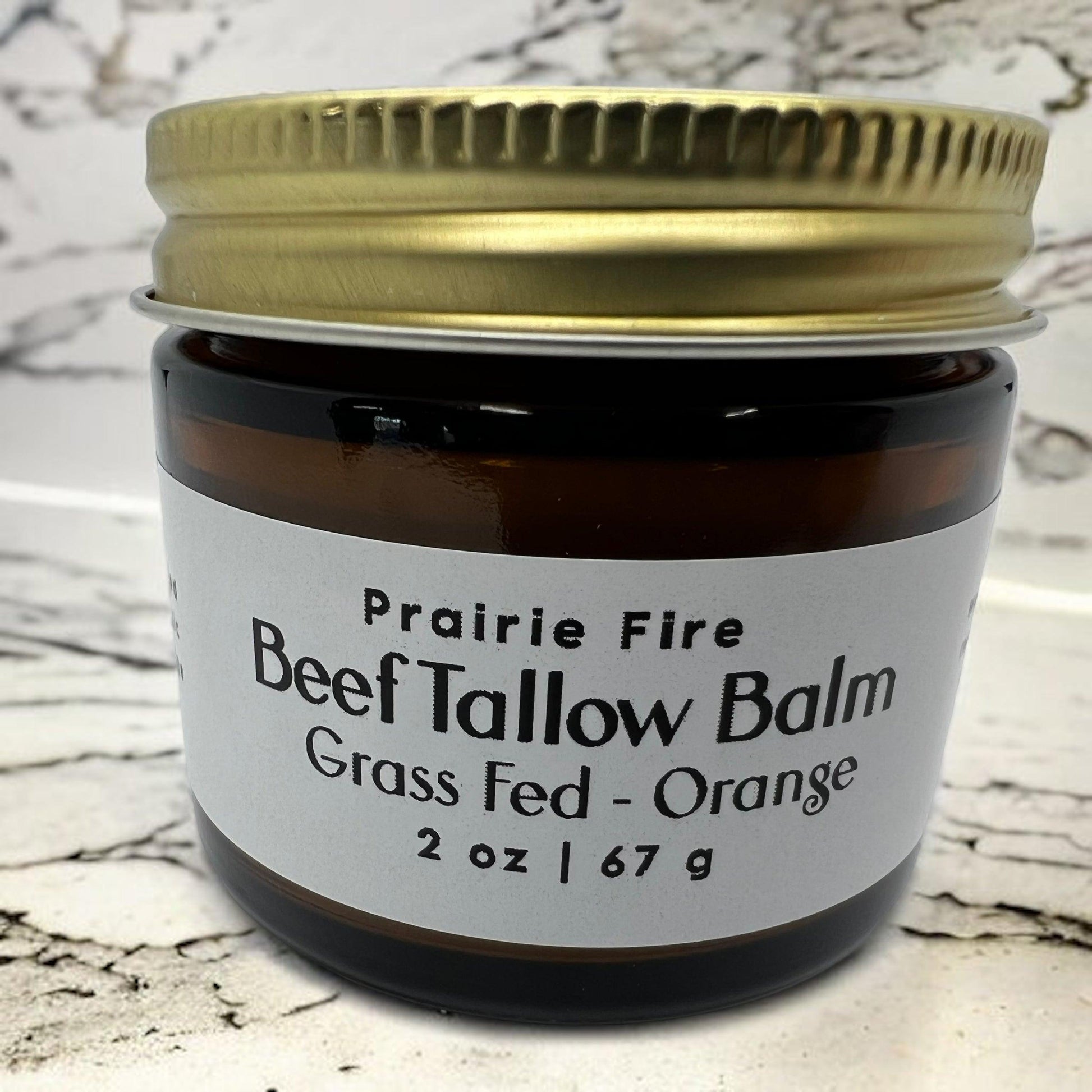 Beef Tallow Balm - 2 oz - Organic Grass Fed and Finished Tallow- Moisturizing Skin Care - Prairie Fire Tallow, Candles, and Lavender