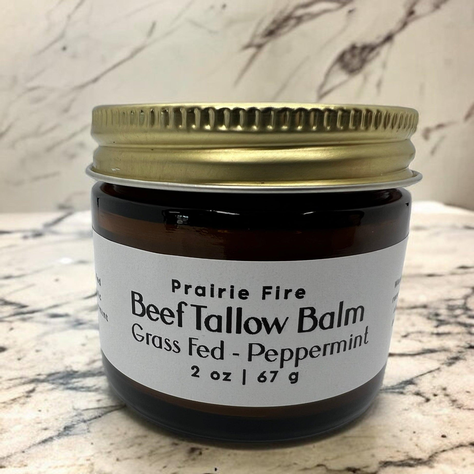 Beef Tallow Balm - 2 oz - Organic Grass Fed and Finished Tallow- Moisturizing Skin Care - Prairie Fire Tallow, Candles, and Lavender