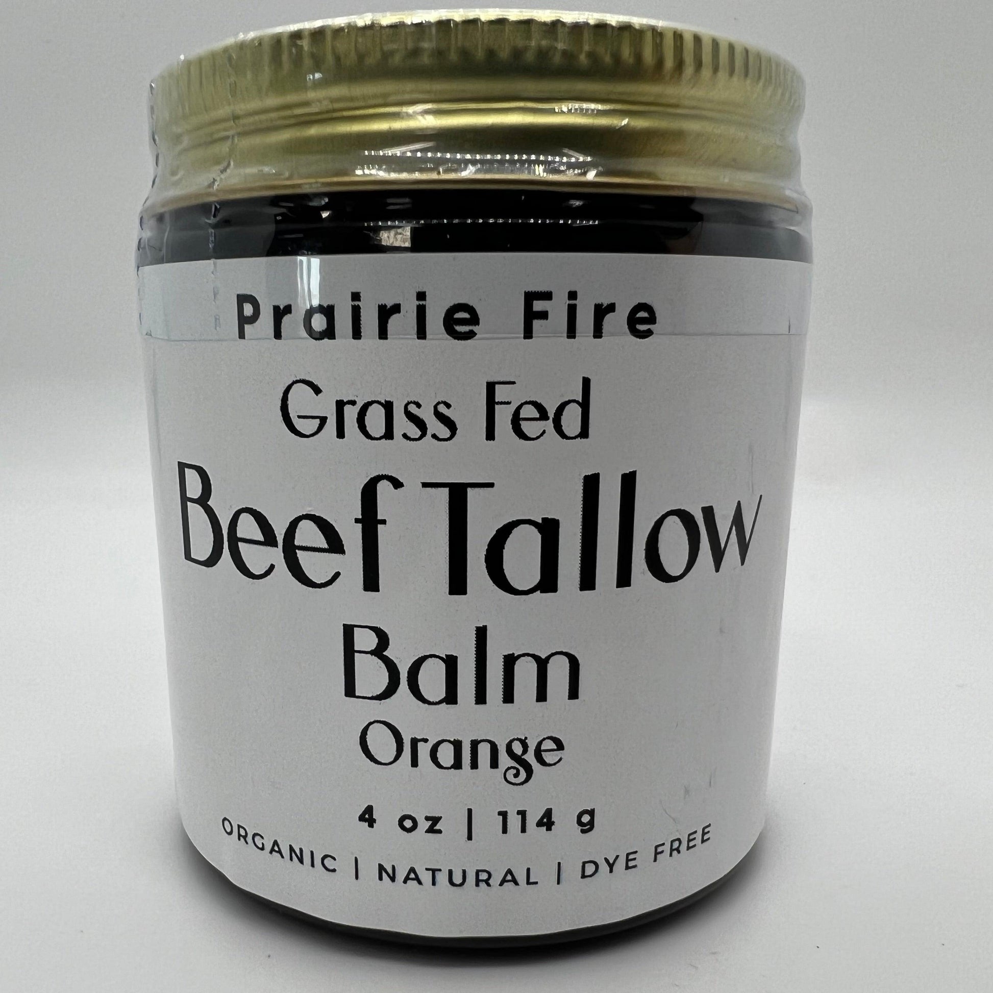 Beef Tallow Balm - 4 oz - Organic Grass Fed and Finished Tallow - Moisturizing Skin Care - Prairie Fire Tallow, Candles, and Lavender