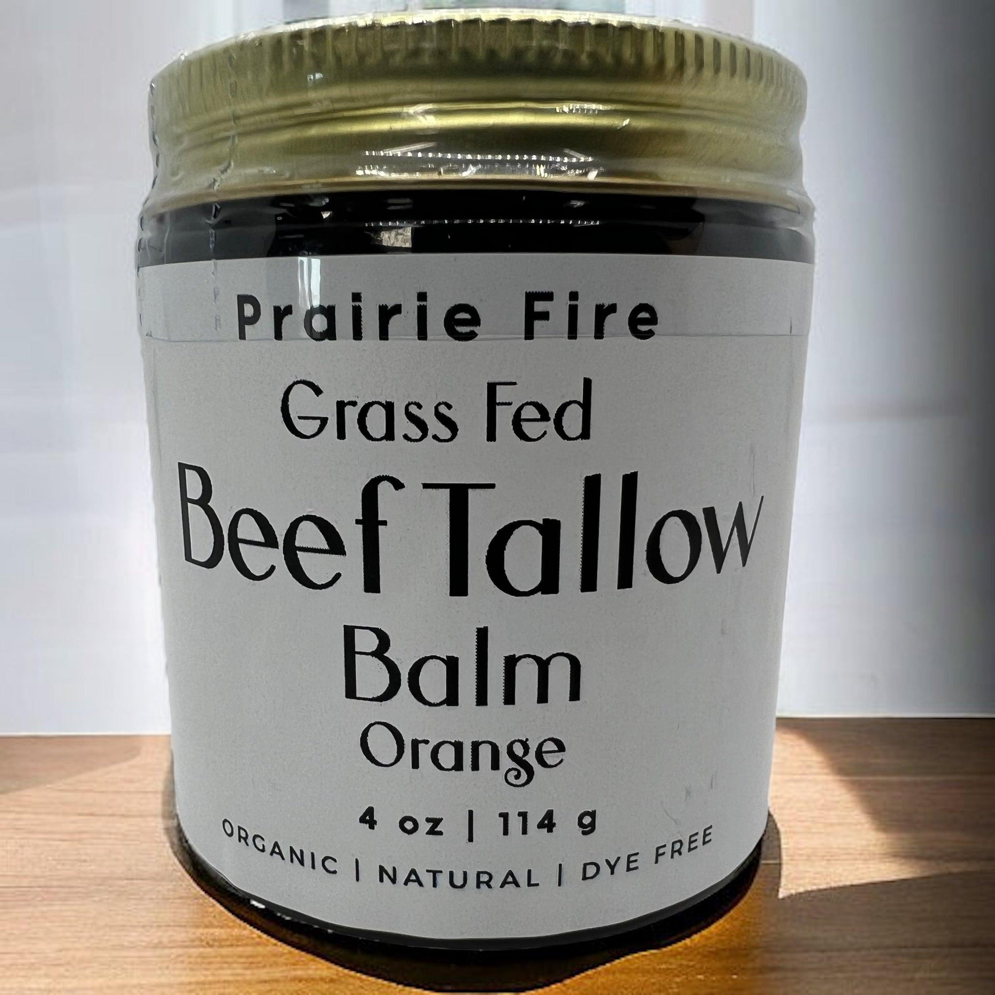 Beef Tallow Balm - 4 oz - Organic Grass Fed and Finished Tallow - Moisturizing Skin Care - Prairie Fire Tallow, Candles, and Lavender