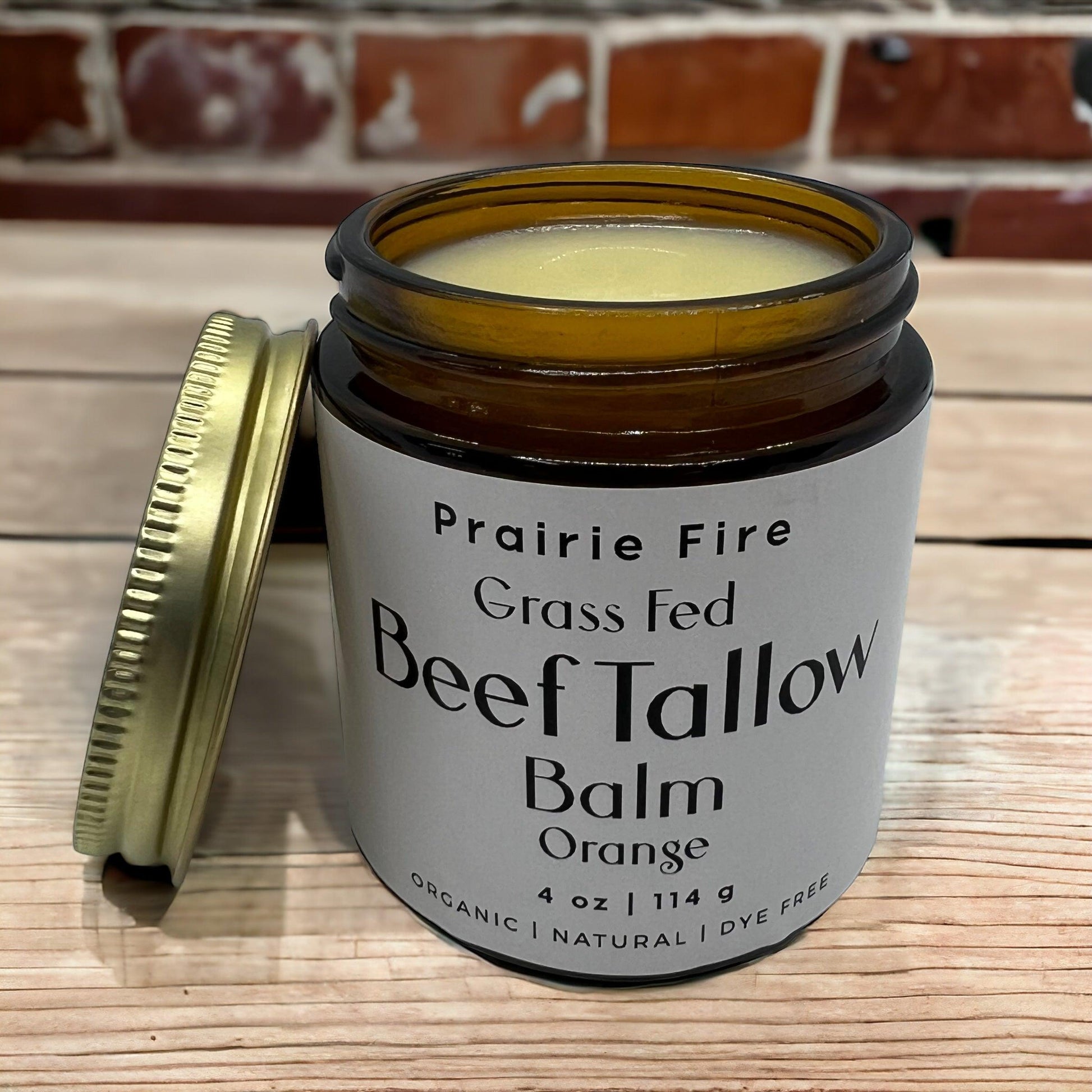 Beef Tallow Balm - 4 oz - Organic Grass Fed and Finished Tallow - Moisturizing Skin Care - Prairie Fire Tallow, Candles, and Lavender