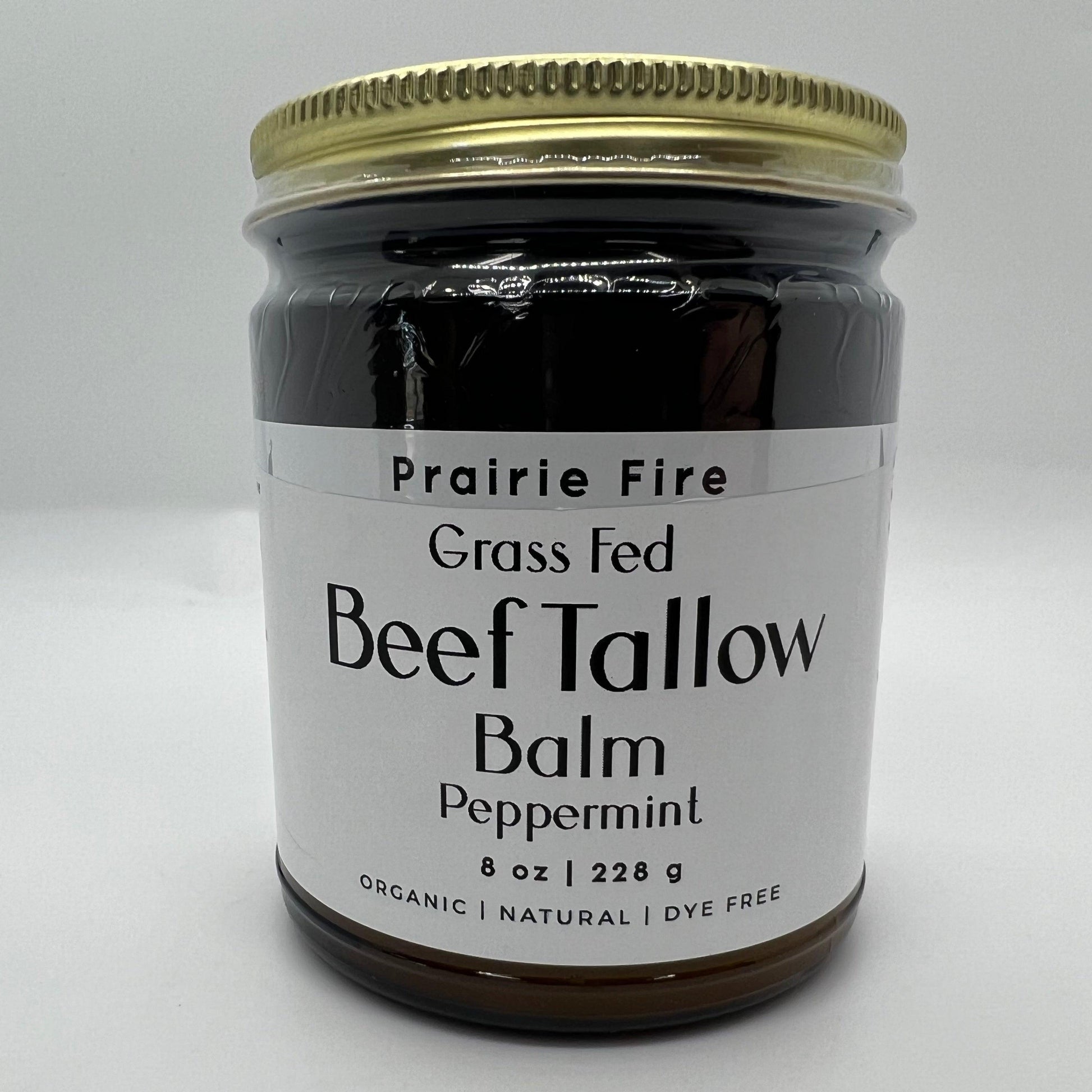 Beef Tallow Balm - 8 oz - Organic Grass Fed and Finished - Moisturizing Skin Care - Prairie Fire Tallow, Candles, and Lavender