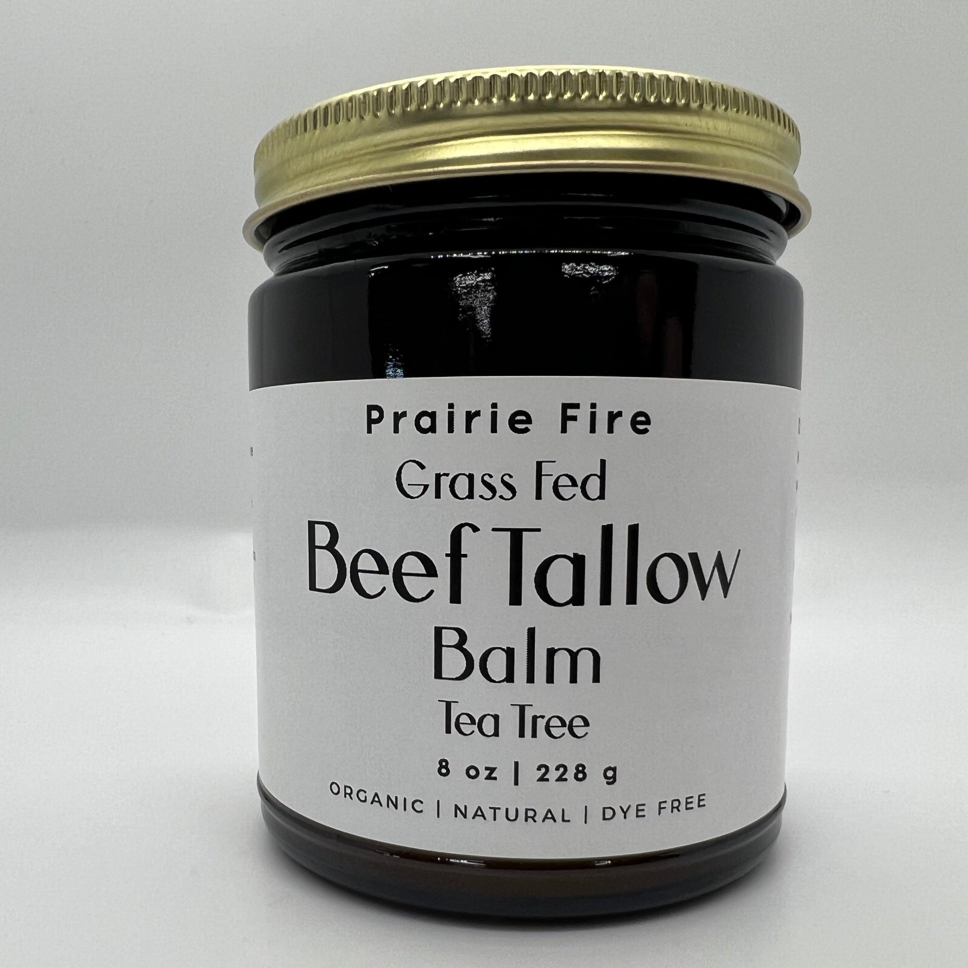 Beef Tallow Balm - 8 oz - Organic Grass Fed and Finished - Moisturizing Skin Care - Prairie Fire Tallow, Candles, and Lavender