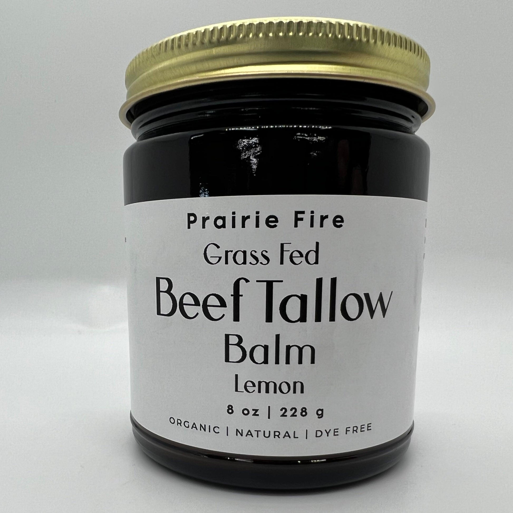 Beef Tallow Balm - 8 oz - Organic Grass Fed and Finished - Moisturizing Skin Care - Prairie Fire Tallow, Candles, and Lavender