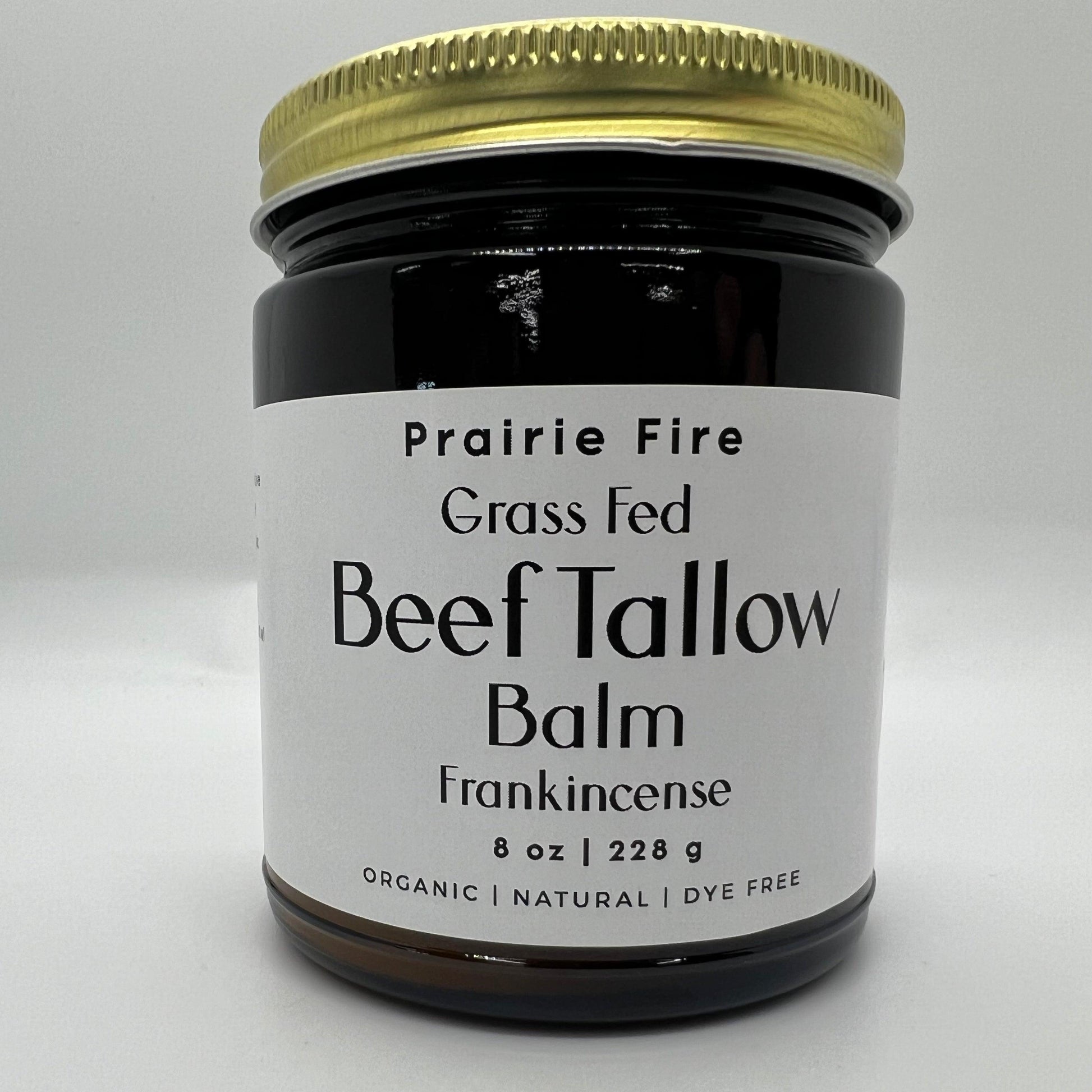 Beef Tallow Balm - 8 oz - Organic Grass Fed and Finished - Moisturizing Skin Care - Prairie Fire Tallow, Candles, and Lavender