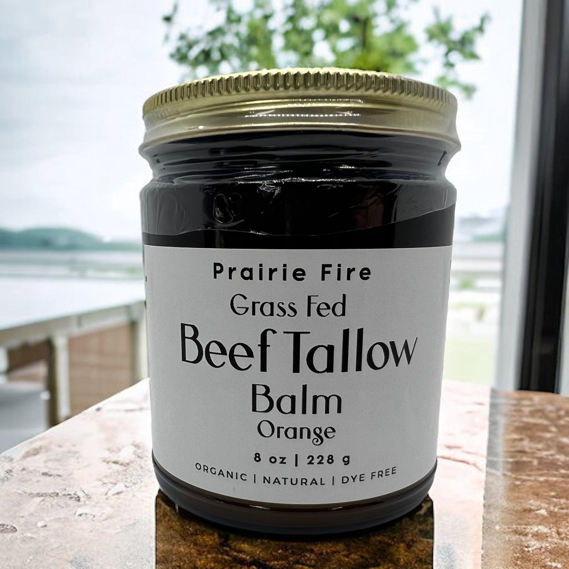 Beef Tallow Balm - 8 oz - Organic Grass Fed and Finished - Moisturizing Skin Care - Prairie Fire Tallow, Candles, and Lavender