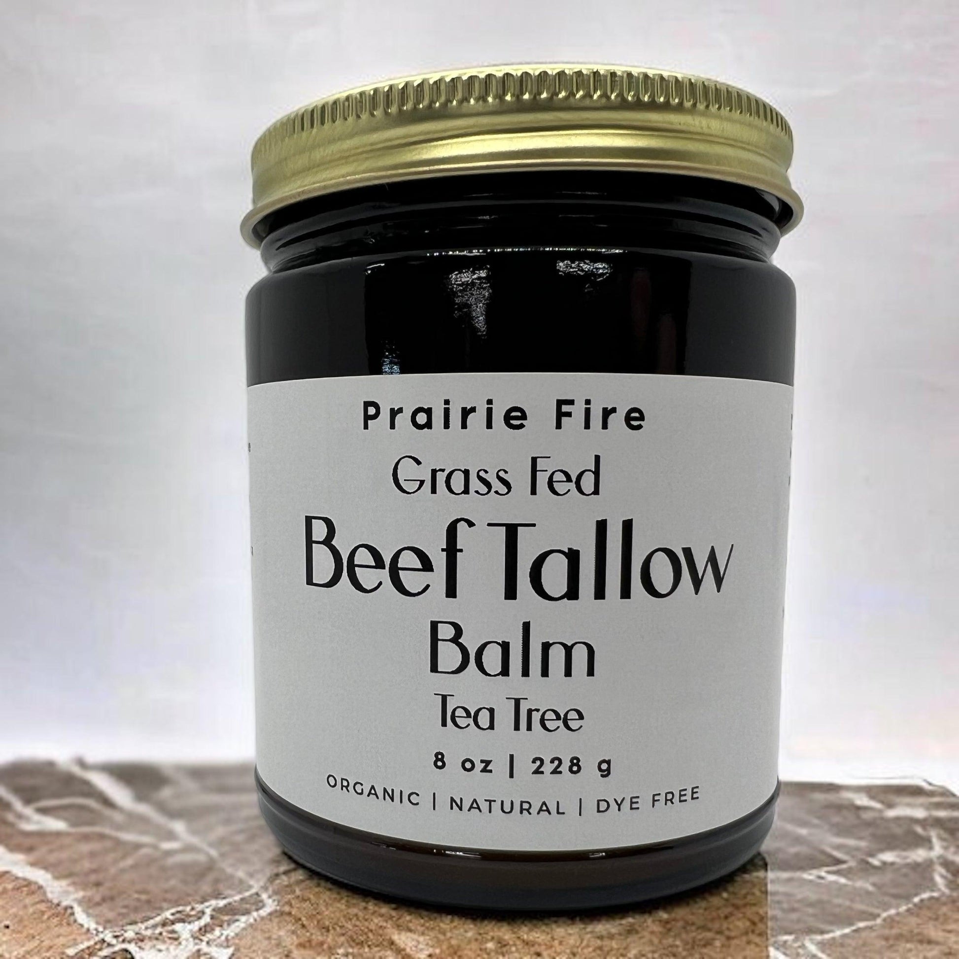 Beef Tallow Balm - 8 oz - Organic Grass Fed and Finished - Moisturizing Skin Care - Prairie Fire Tallow, Candles, and Lavender