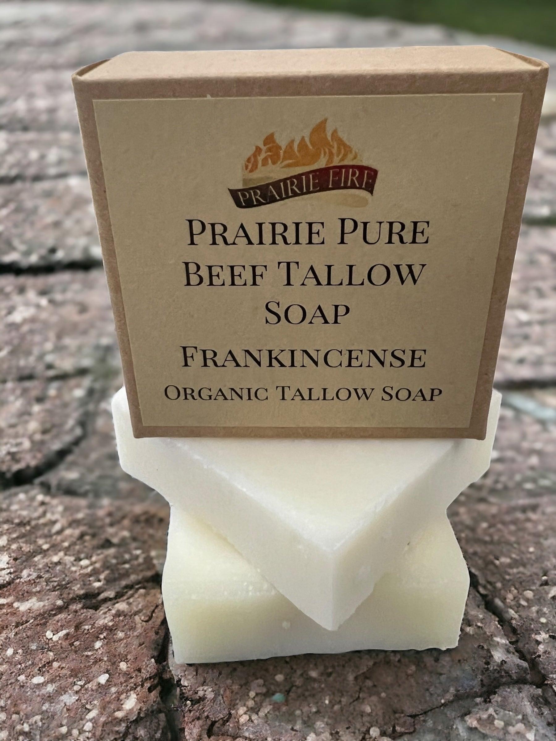 Pure Beef Tallow Soap Bar, (Single Bar) Grass Fed and Finished - Face, Body and Hair - Cleans, Moisturizes, Soothes, and Hydrates. Natural and Organic - Prairie Fire Tallow, Candles, and Lavender