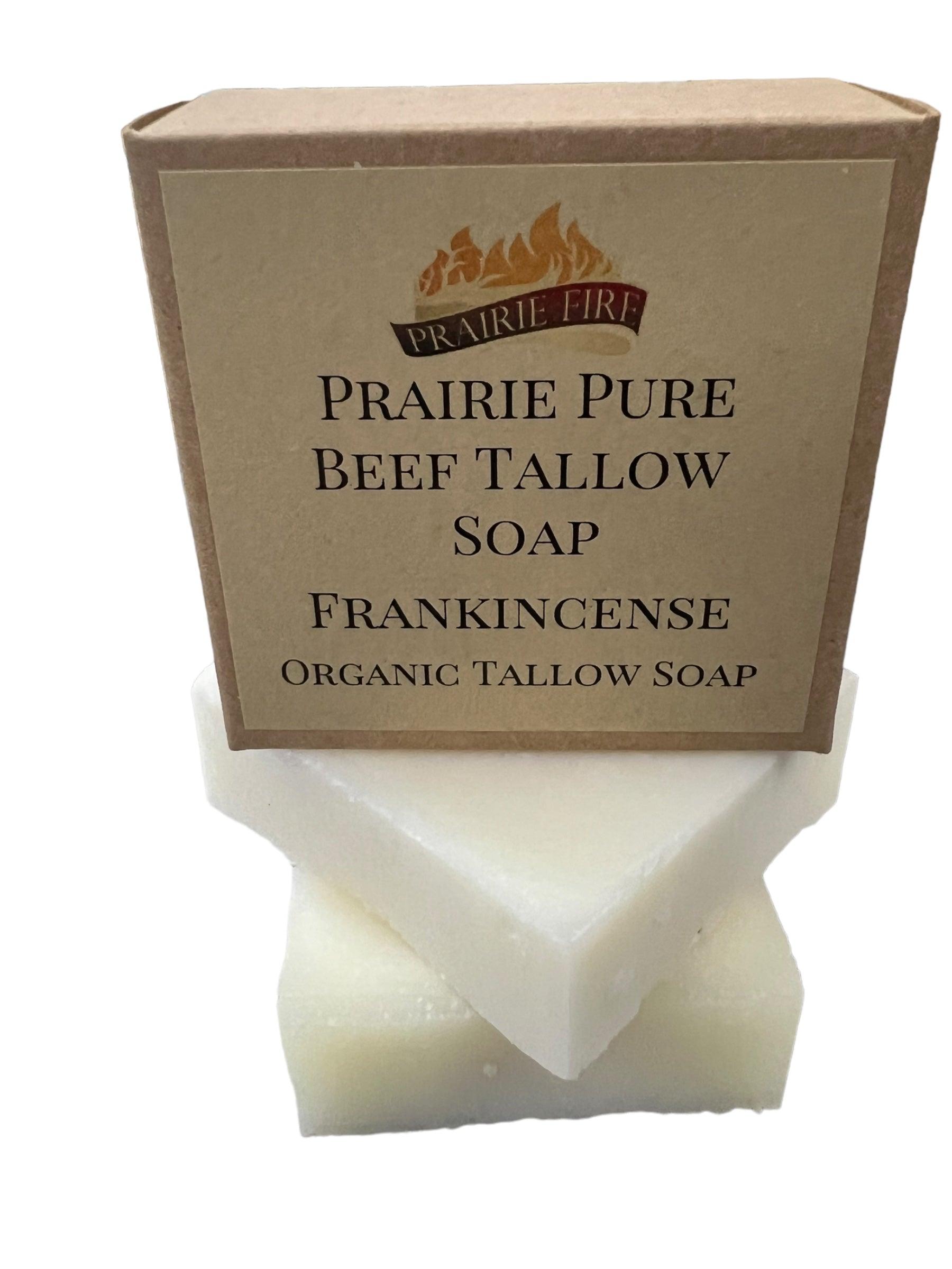 Pure Beef Tallow Soap Bar, (Single Bar) Grass Fed and Finished - Face, Body and Hair - Cleans, Moisturizes, Soothes, and Hydrates. Natural and Organic - Prairie Fire Tallow, Candles, and Lavender