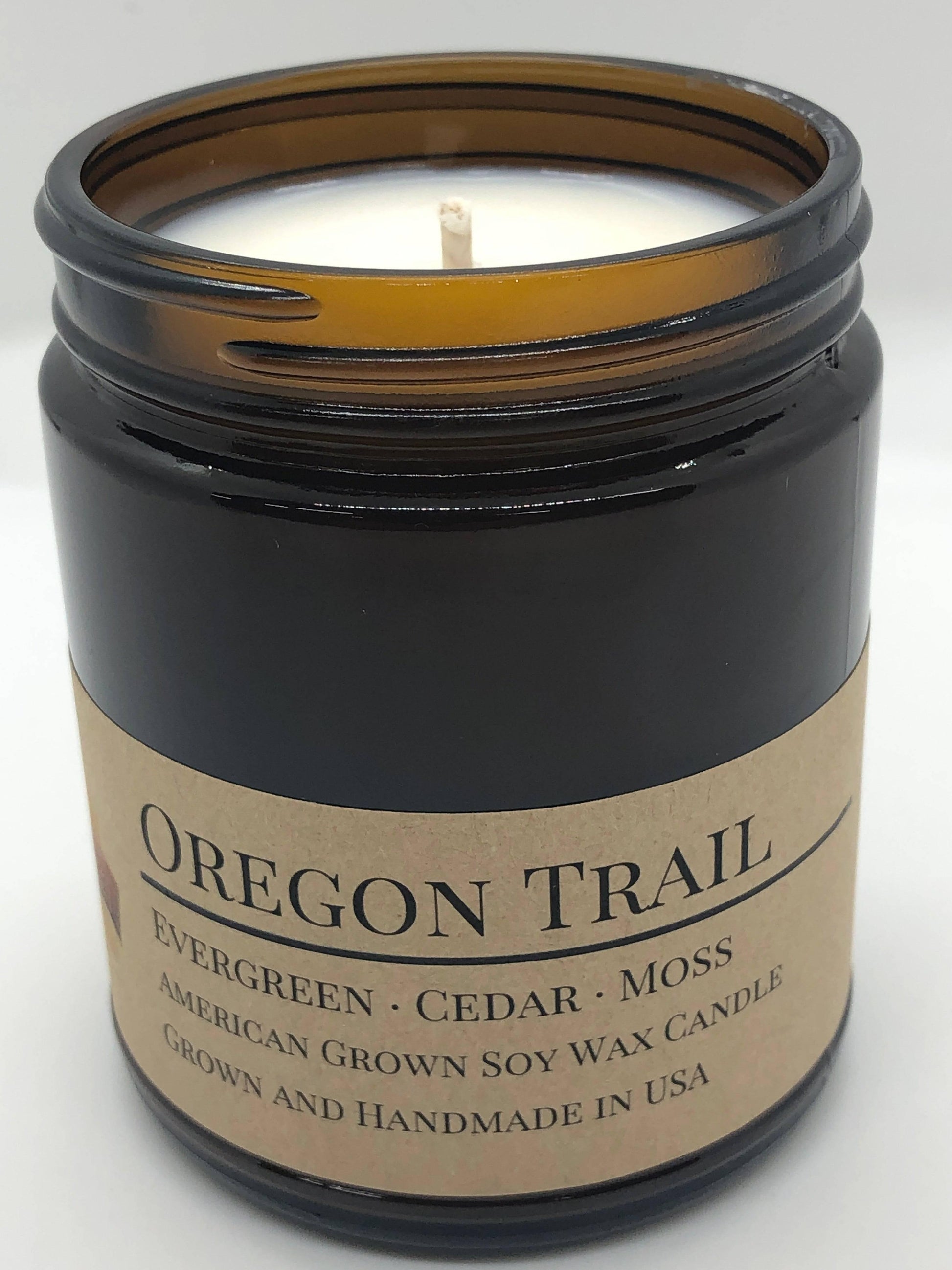 Oregon Trail Soy Wax Candle | 9 oz Amber Apothecary Jar - Prairie Fire Candles