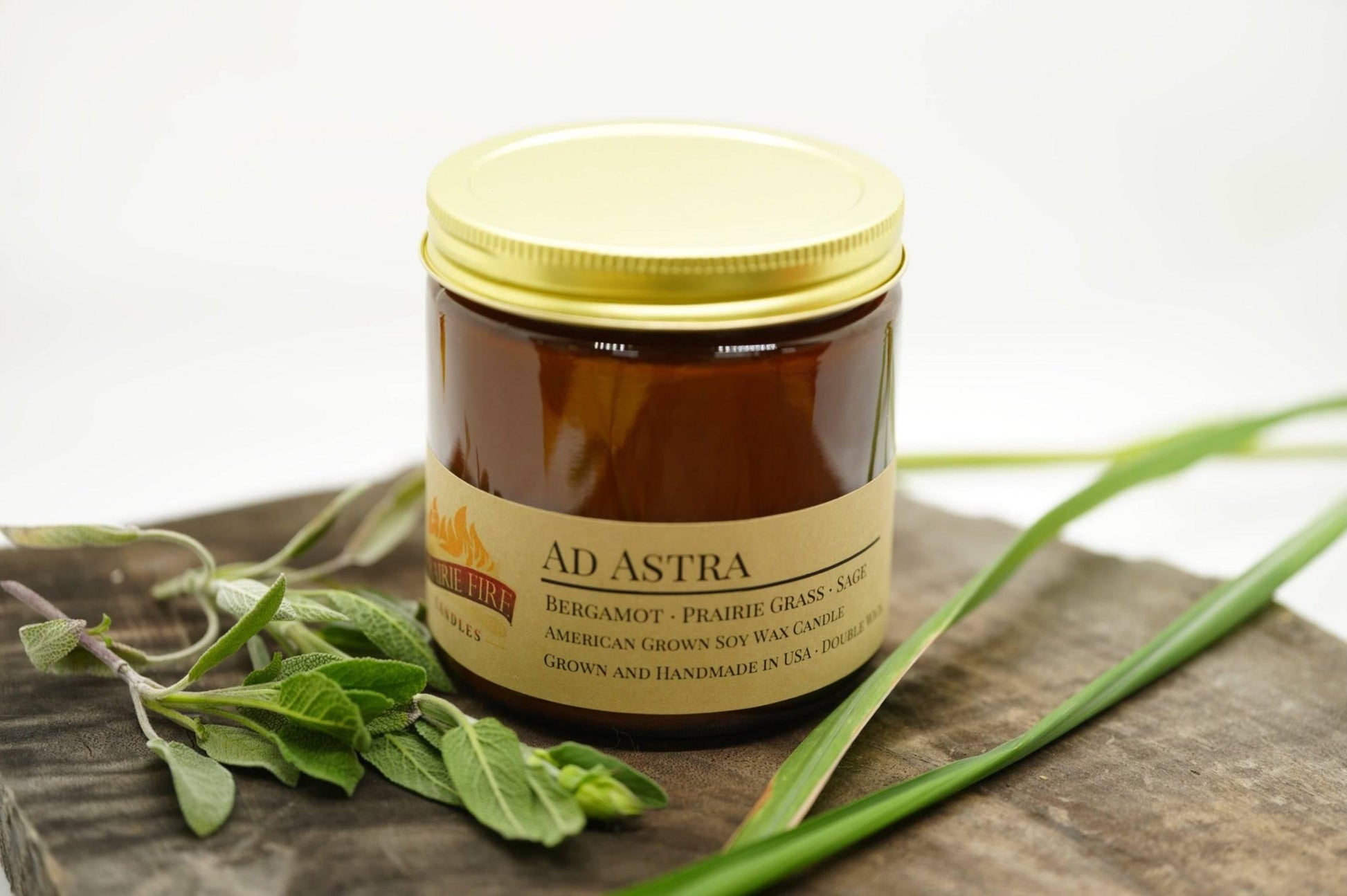 Ad Astra Soy Wax Candle | 16 oz Double Wick Amber Apothecary Jar - Prairie Fire Candles