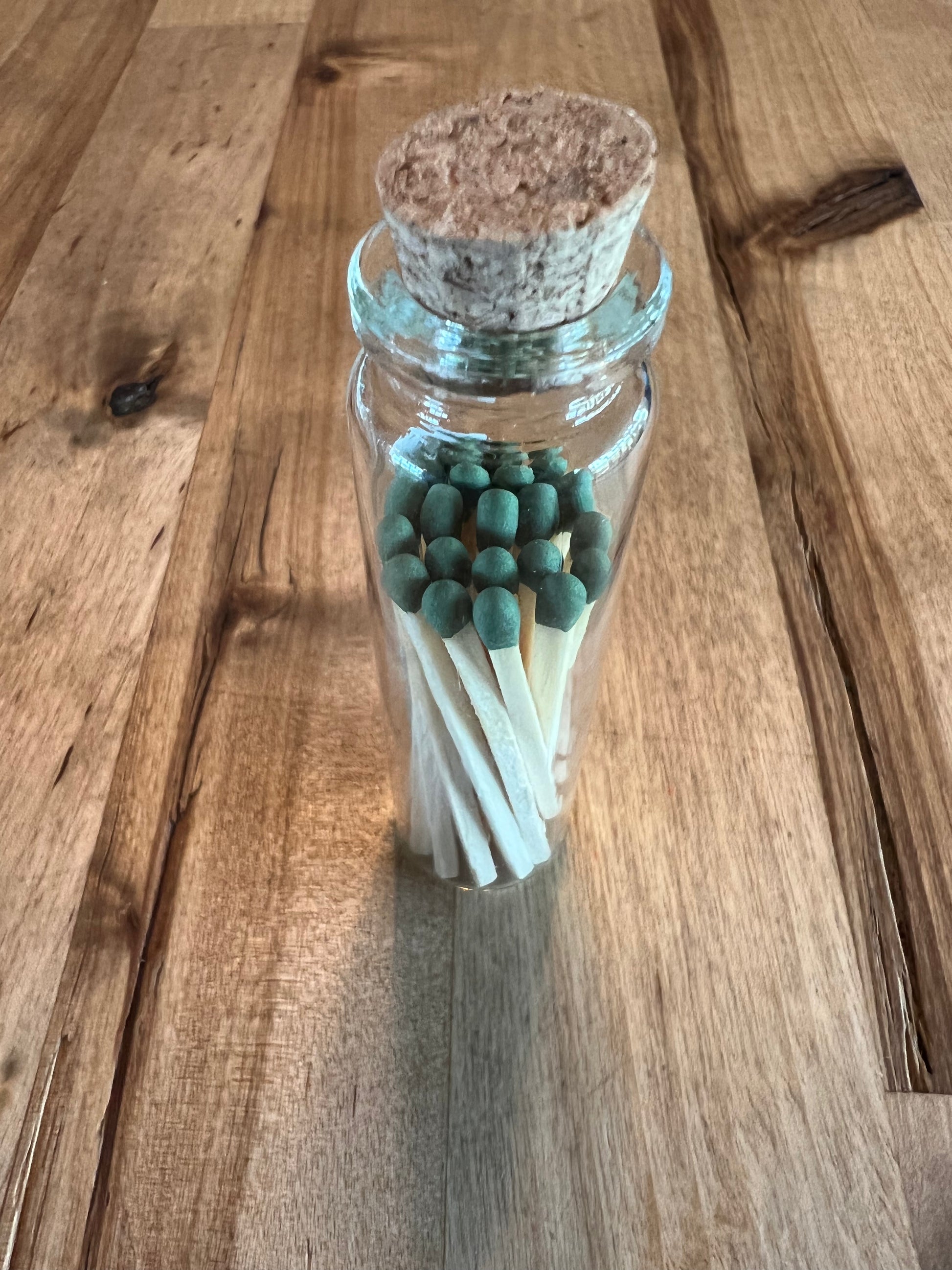 Apothecary Jar Wooden Matches (No Logo on Jar) | Matchstick Jar | Honeycomb Strike On Bottle | Glass Vial | 21 Matches | Responsibly Managed Forest - Prairie Fire Candles