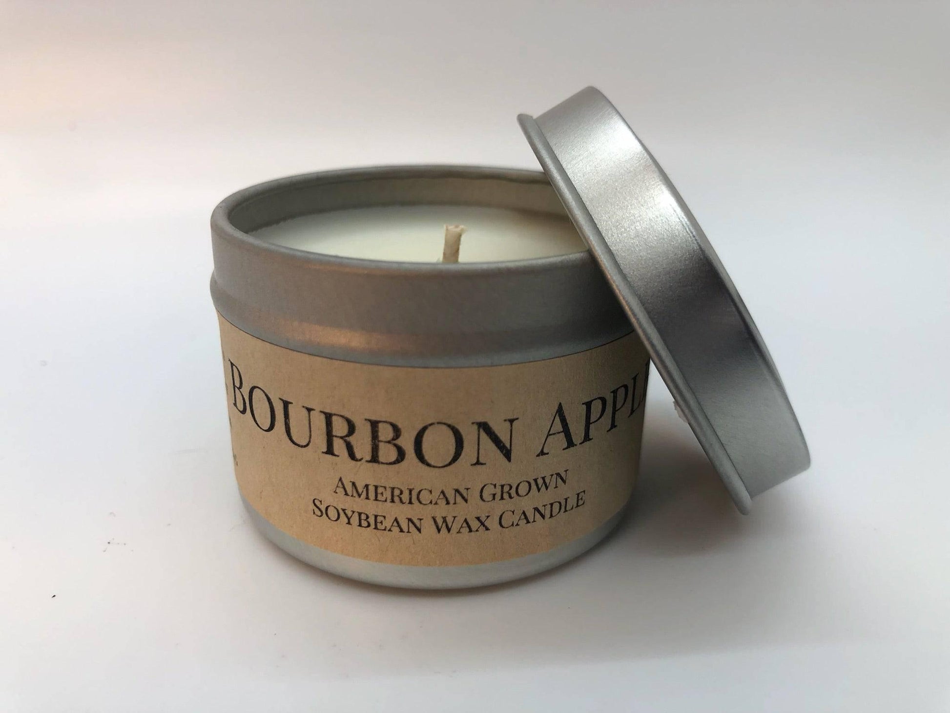 Bourbon Apple Soy Wax Candle | 2 oz Travel Tin - Prairie Fire Candles