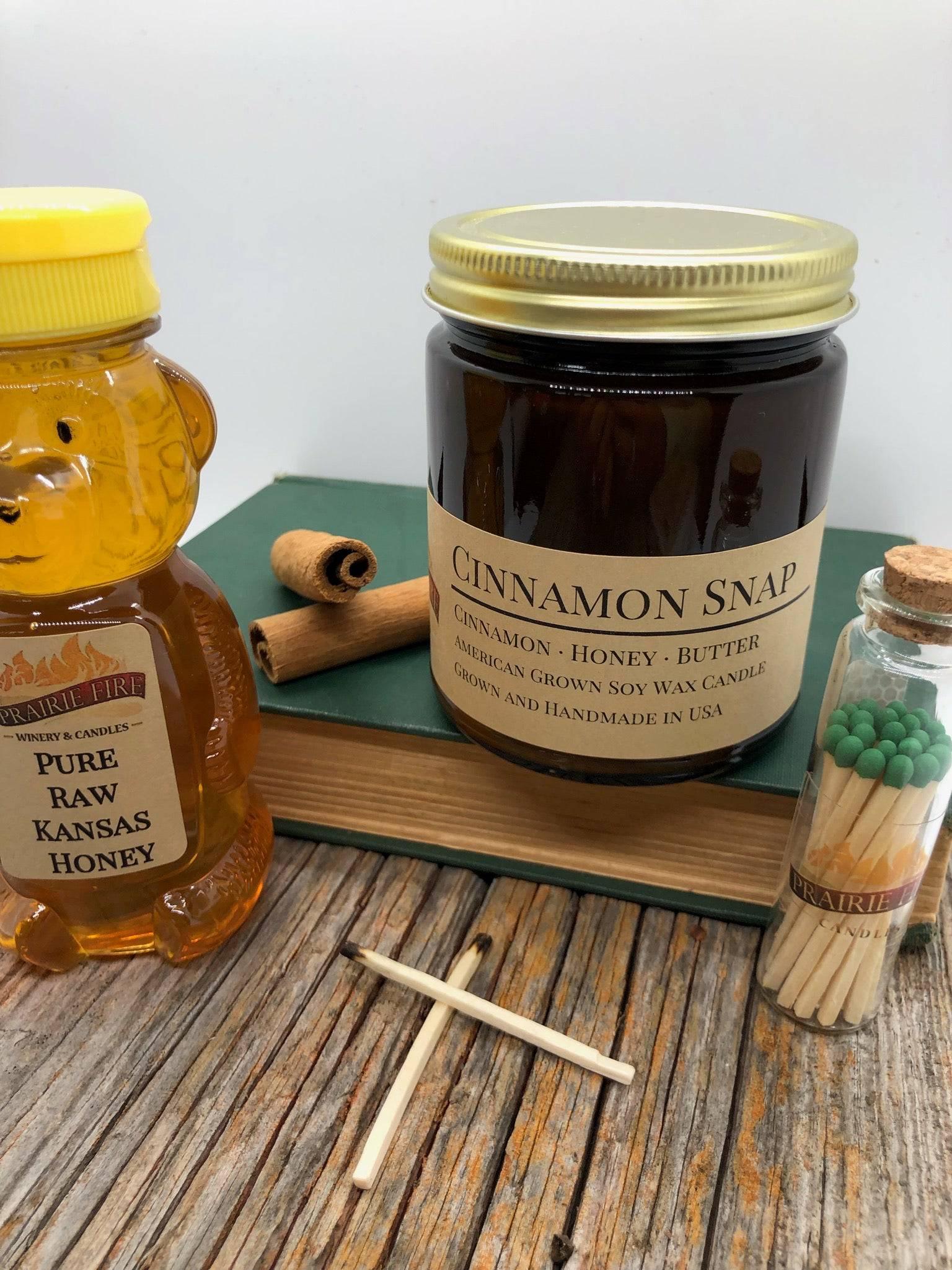 Cinnamon Snap Soy Wax Candle | 9 oz Amber Apothecary - Prairie Fire Candles