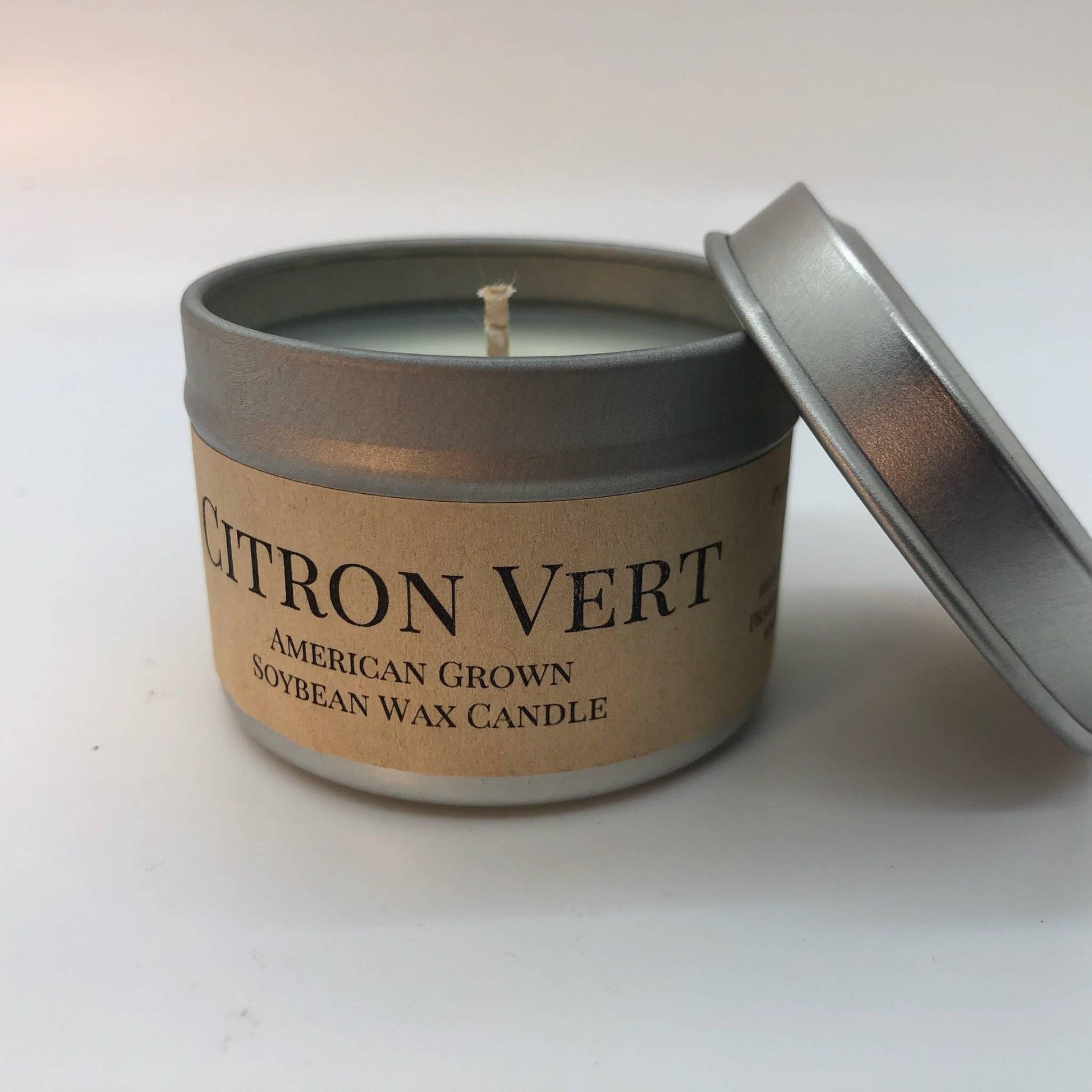 Citron Vert Soy Wax Candle | 2 oz Travel Tin - Prairie Fire Candles