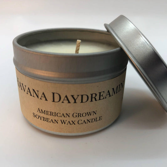 Havana Daydreamin' Soy Wax Candle | 2 oz Travel Tin - Prairie Fire Candles