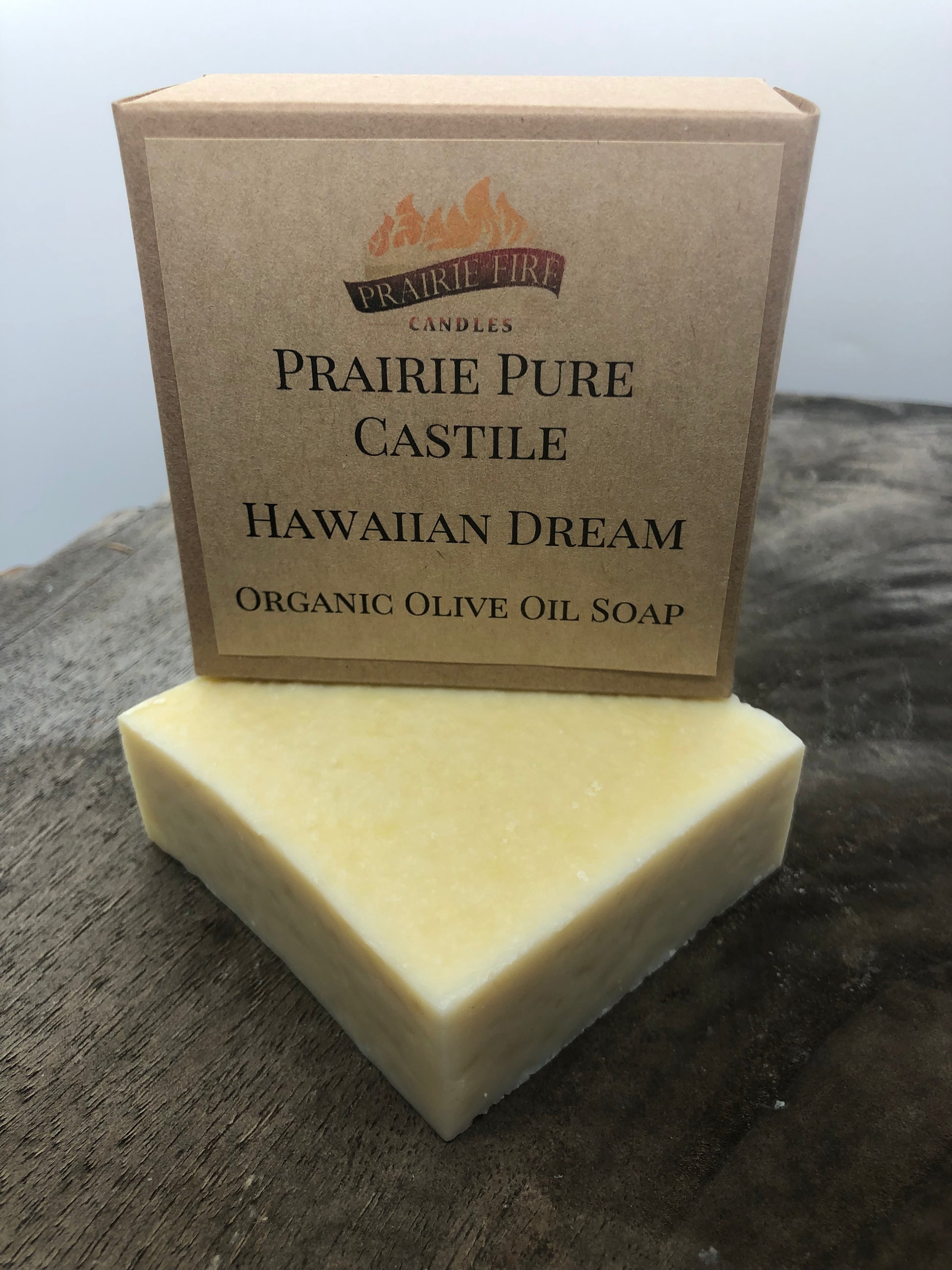 Hawaiian Dream Real Castile Organic Olive Oil Soap for Sensitive Skin - Dye Free - 100% Certified Organic Extra Virgin Olive Oil - Prairie Fire Candles