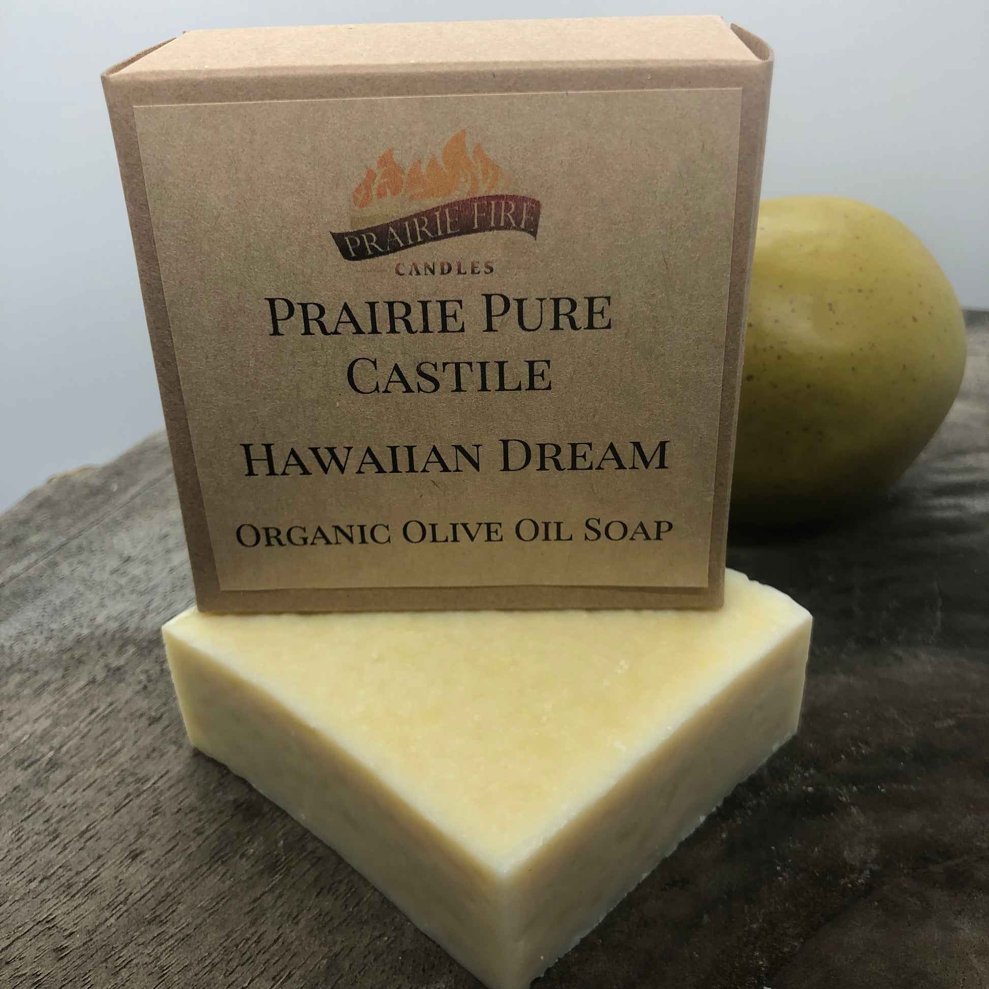 Hawaiian Dream Real Castile Organic Olive Oil Soap for Sensitive Skin - Dye Free - 100% Certified Organic Extra Virgin Olive Oil - Prairie Fire Candles