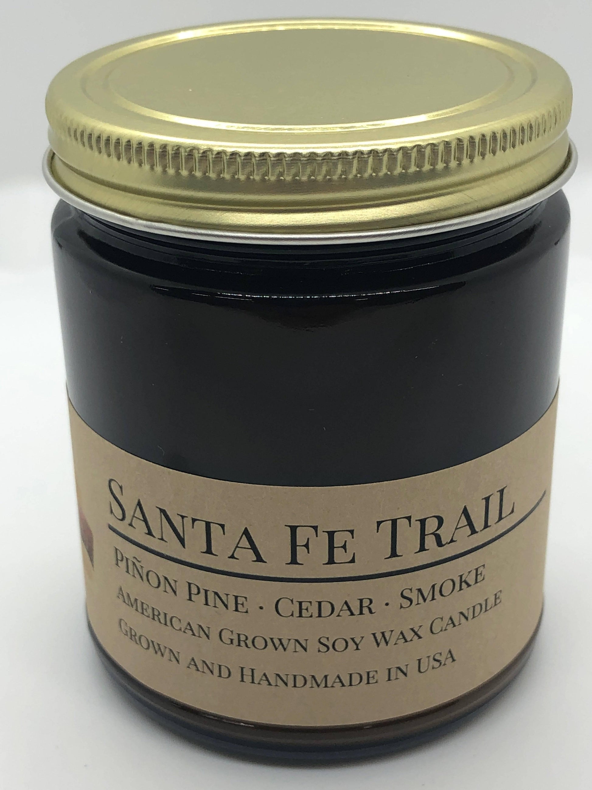 Santa Fe Trail Soy Wax Candle | 9 oz Amber Apothecary Jar - Prairie Fire Candles