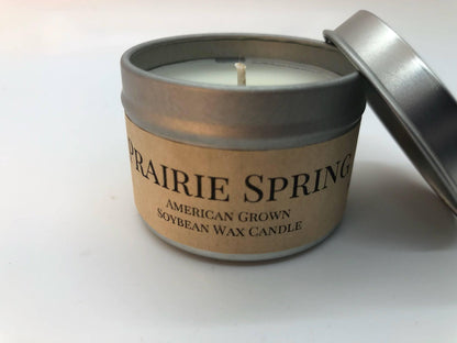 Prairie Spring Soy Wax Candle | 2 oz Travel Tin - Prairie Fire Candles