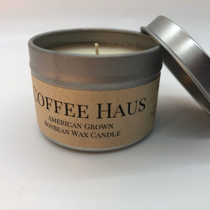 Coffee Haus Soy Wax Candle | 2 oz Travel Tin - Prairie Fire Candles