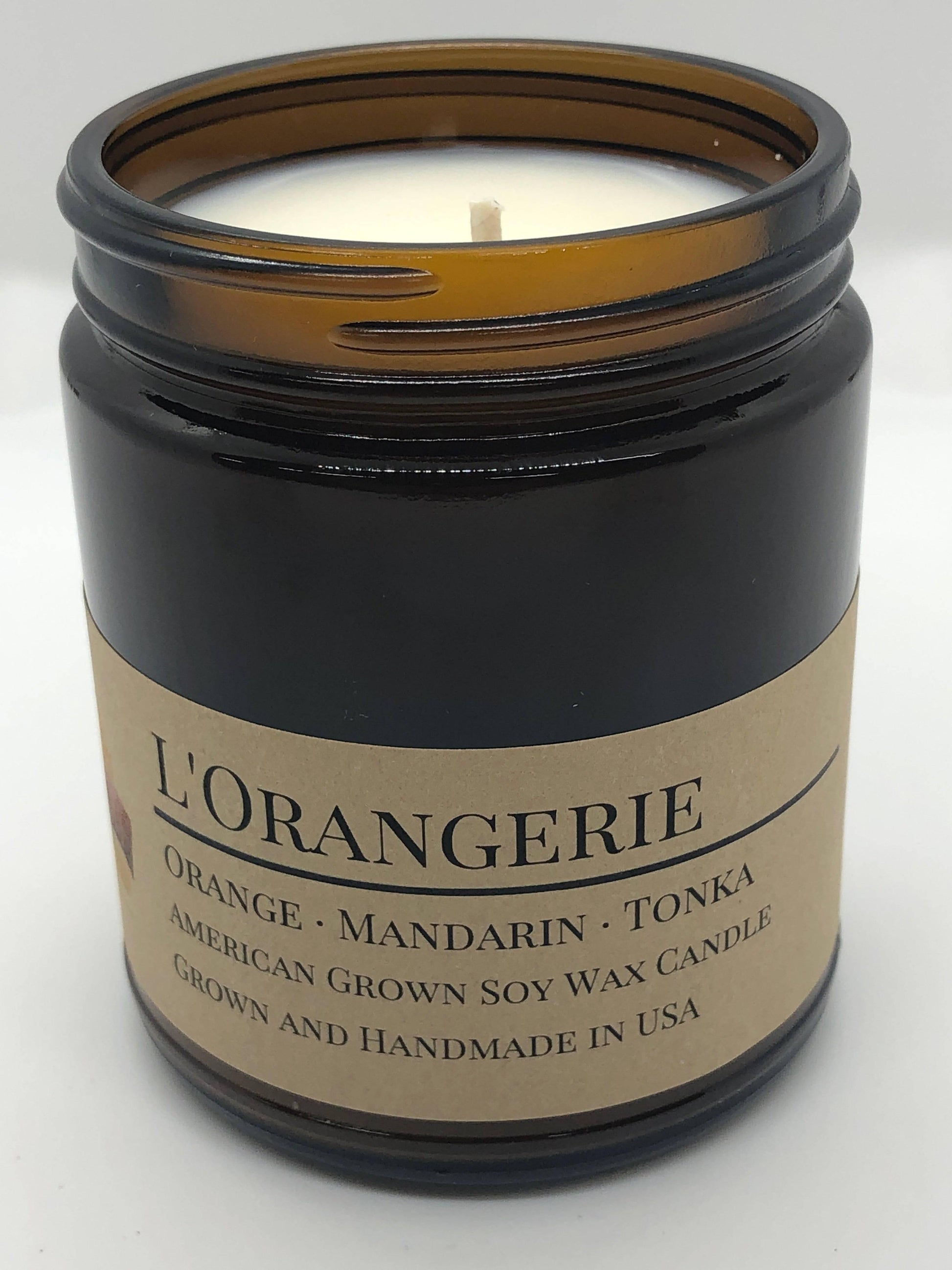 L’Orangerie Soy Wax Candle | 9 oz Amber Apothecary Jar - Prairie Fire Candles