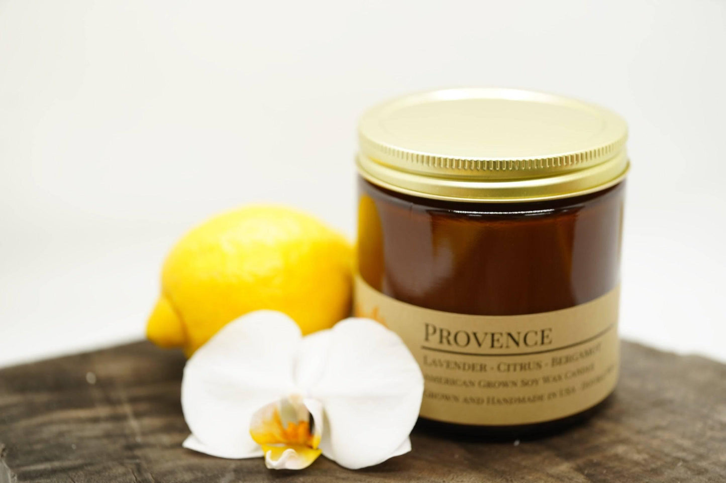 Provence (Lavender) Soy Wax Candle | 16 oz Double Wick Amber Apothecary Jar - Prairie Fire Candles