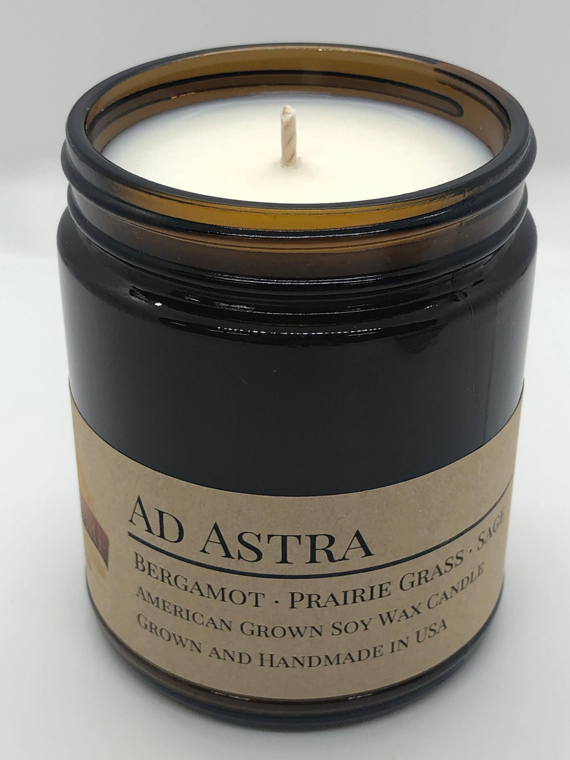 Ad Astra Soy Wax Candle | 9 oz Amber Apothecary Jar - Prairie Fire Candles
