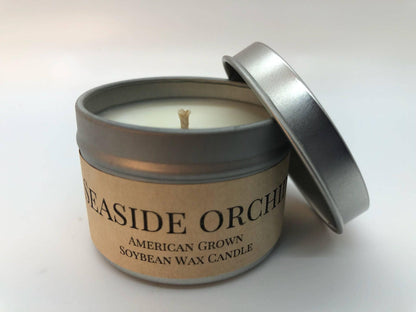 Seaside Orchid Soy Wax Candle | 2 oz Travel Tin - Prairie Fire Candles