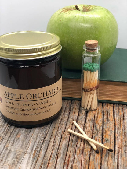 Apple Orchard Soy Wax Candle | 9 oz Amber Apothecary Jar - Prairie Fire Candles