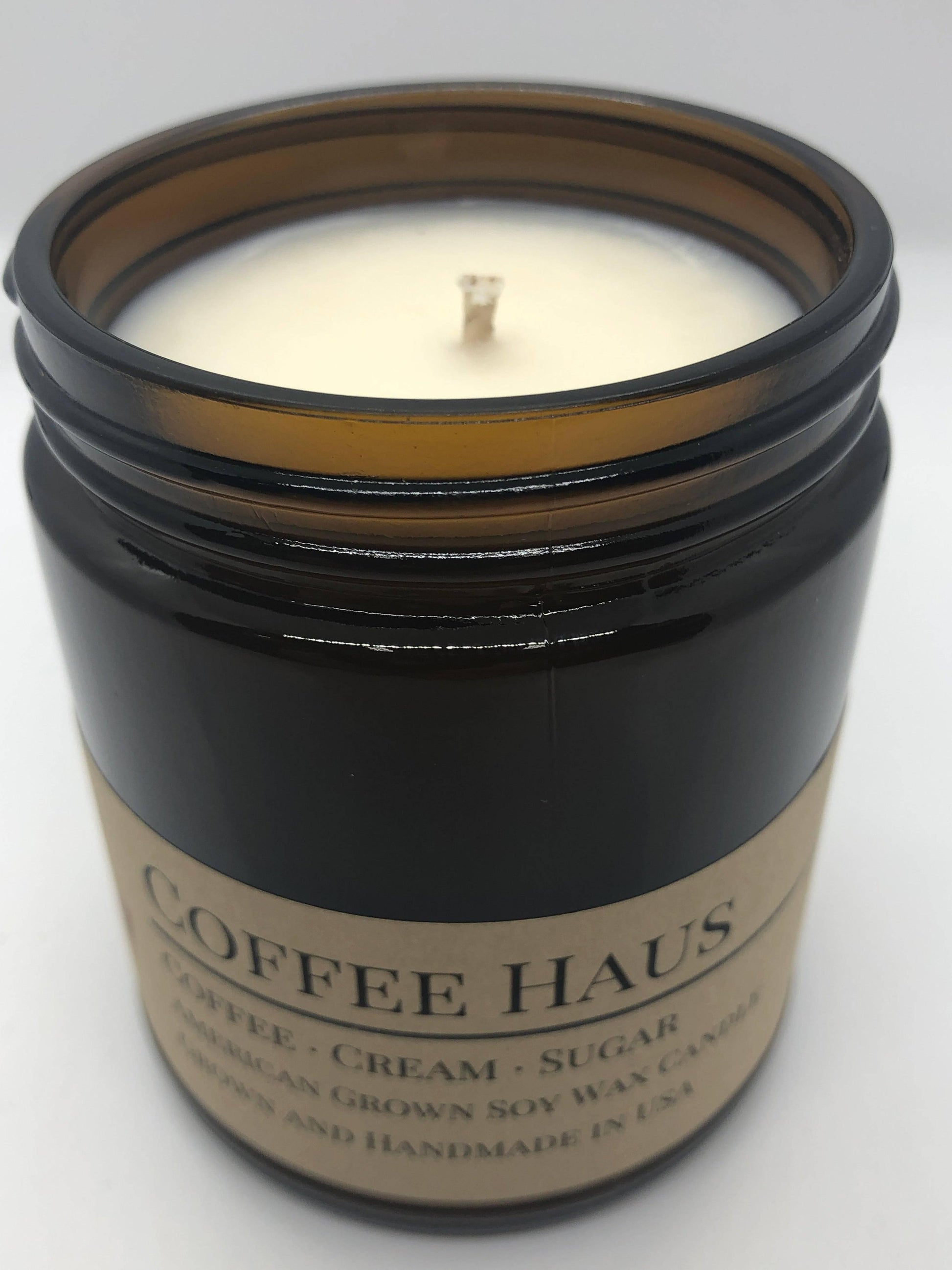 Coffee Haus Soy Wax Candle | 9 oz Amber Apothecary Jar - Prairie Fire Candles