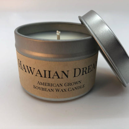 Hawaiian Dream Soy Wax Candle | 2 oz Travel Tin - Prairie Fire Candles