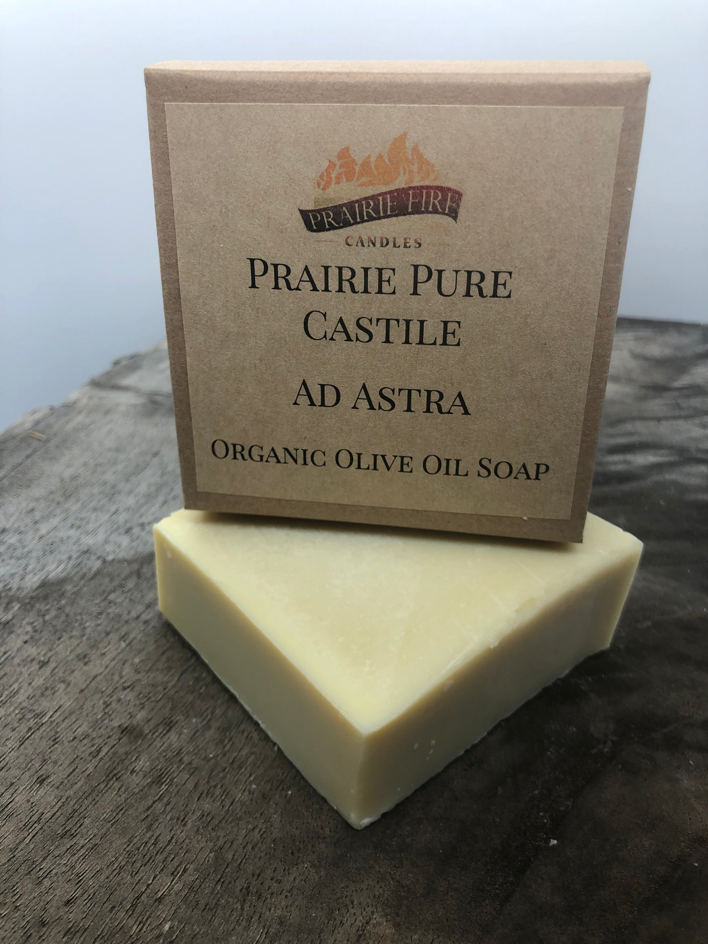 Ad Astra Real Castile Organic Olive Oil Soap for Sensitive Skin - Dye Free - 100% Certified Organic Extra Virgin Olive Oil - Prairie Fire Candles