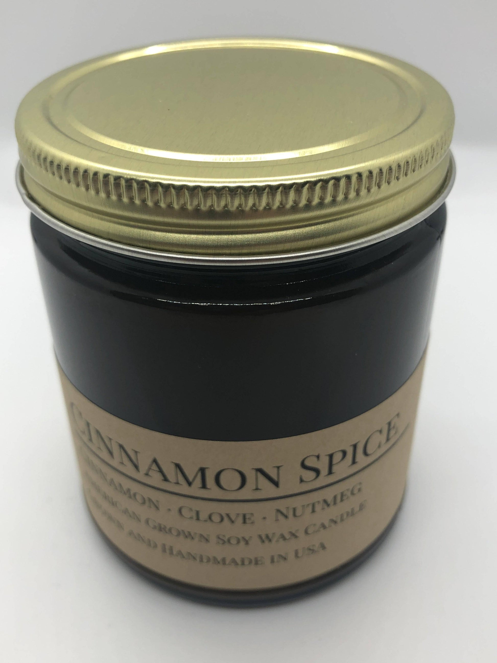 Cinnamon Spice Soy Wax Candle | 9 oz Amber Apothecary Jar - Prairie Fire Candles