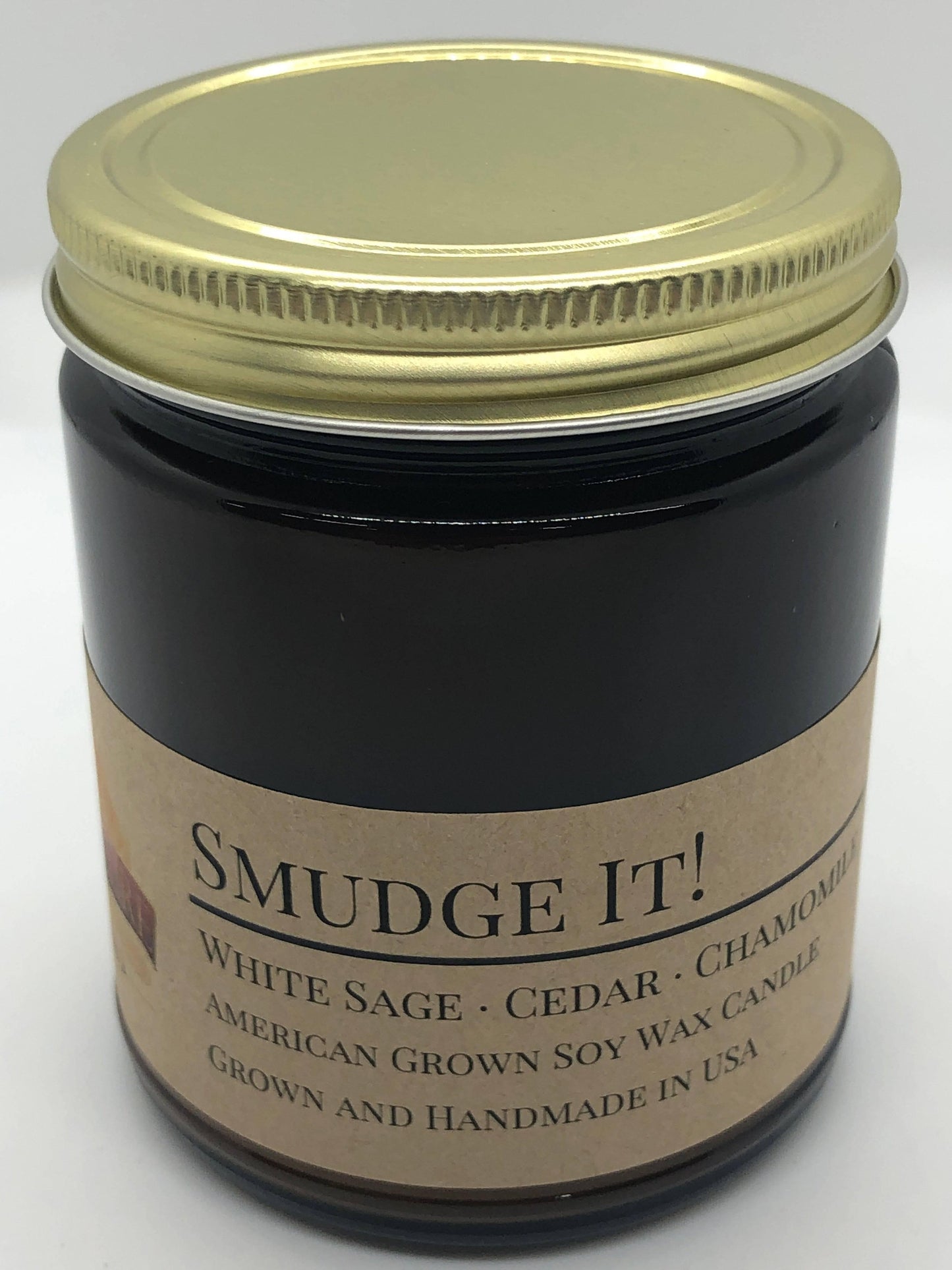 Smudge It! Soy Wax Candle | 9 oz Amber Apothecary Jar - Prairie Fire Candles