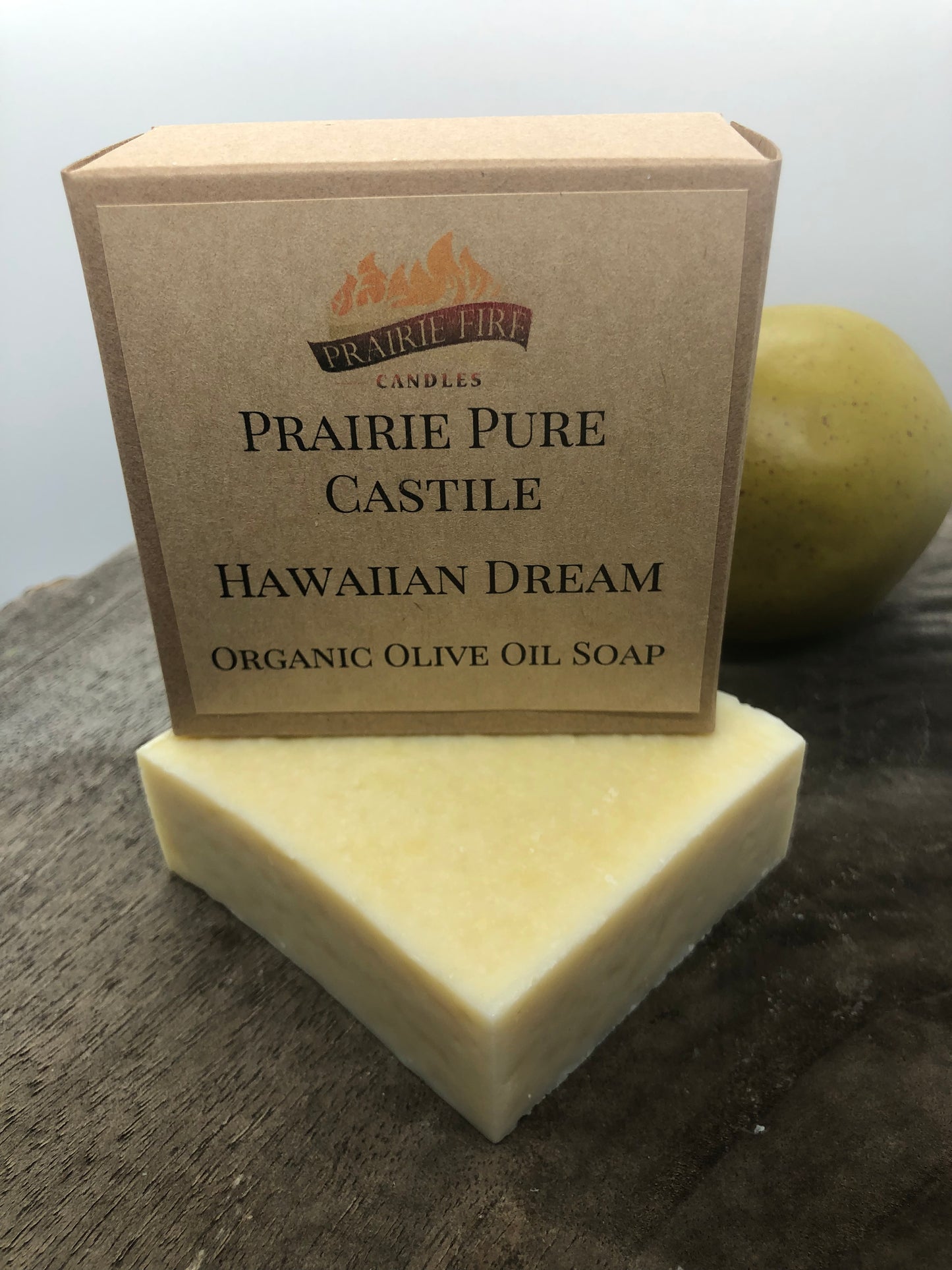 Hawaiian Dream Real Castile Organic Olive Oil Soap for Sensitive Skin - Dye Free - 100% Certified Organic Extra Virgin Olive Oil - Prairie Fire Candles