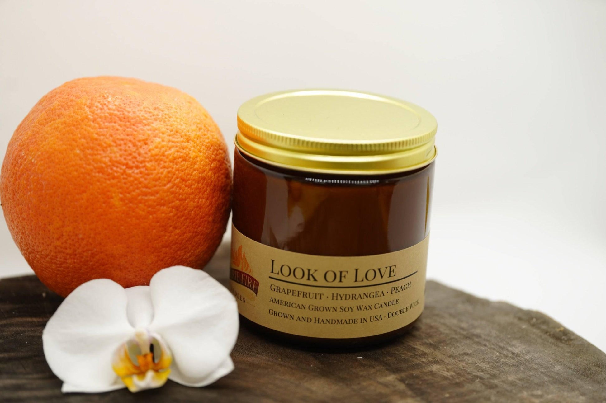 Look of Love Soy Wax Candle | 16 oz Double Wick Amber Apothecary Jar - Prairie Fire Candles